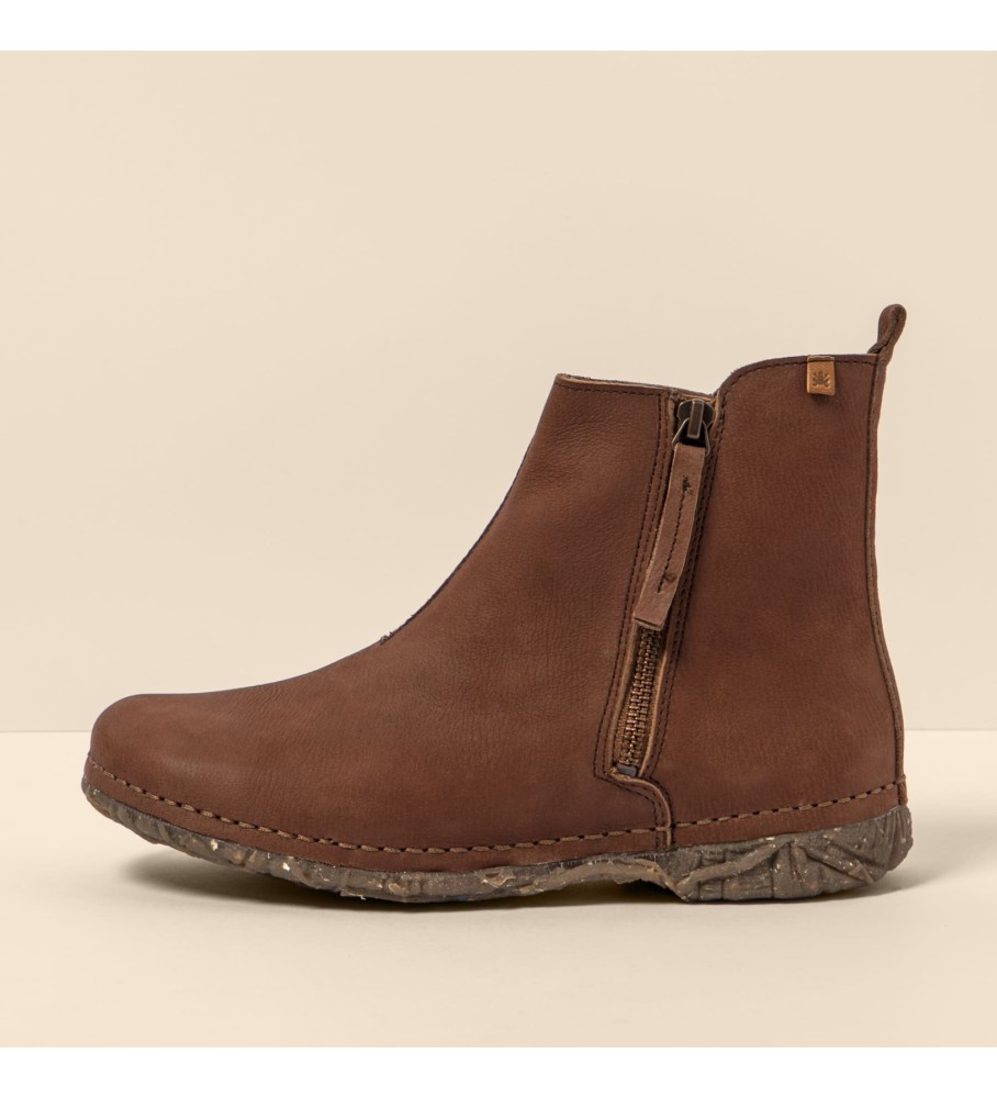 El Naturalista für Damen. 2547211FQ005_012 Lederstiefelette N5472 Pleasant Chocolate/Angkor (37), Braun, Wohnung, 1 bis 3 cm, Reißverschluss
