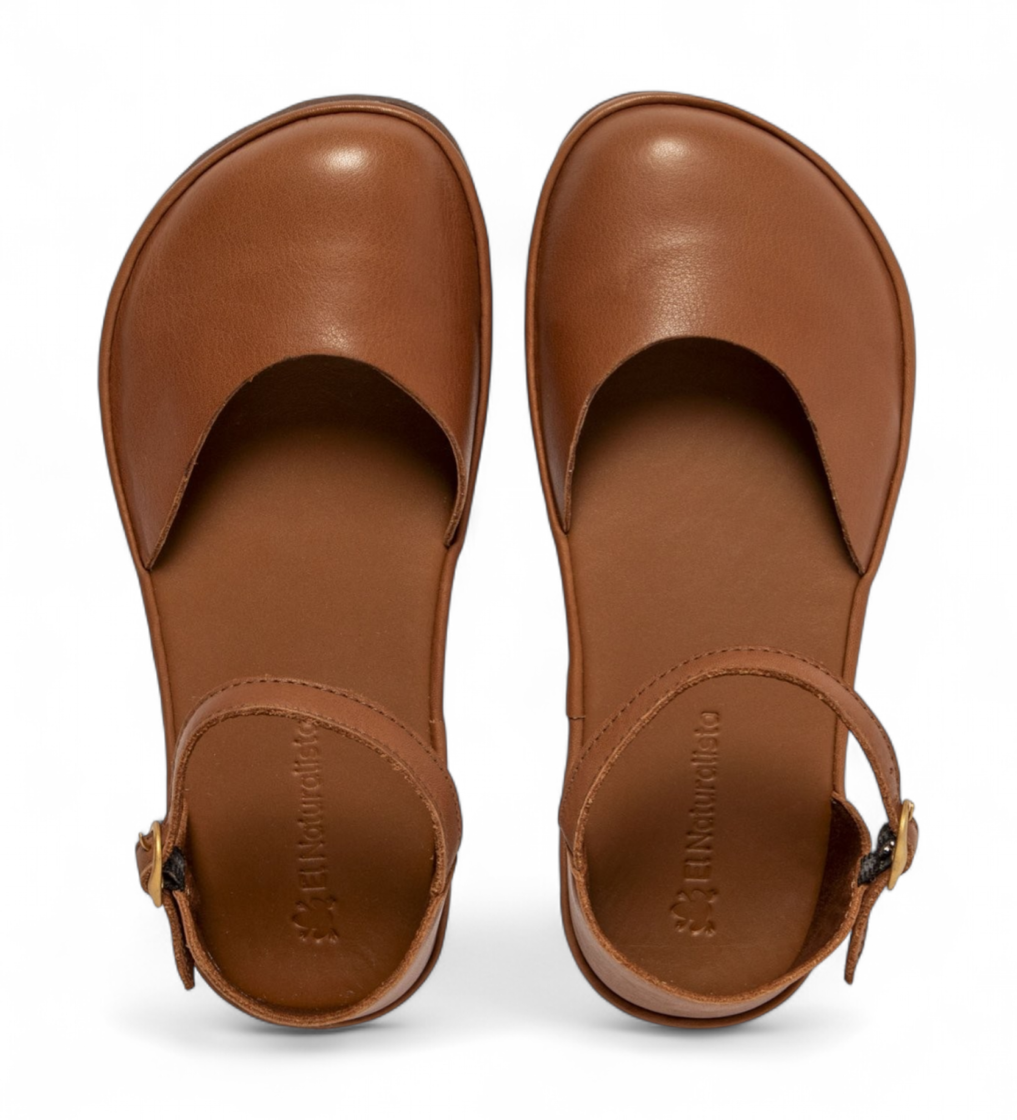 El Naturalistavoor vrouwen. 256831123005_023 Leren sandalen N5683 Kaal bruin (37), Leer, Plat, Gesp, Casual