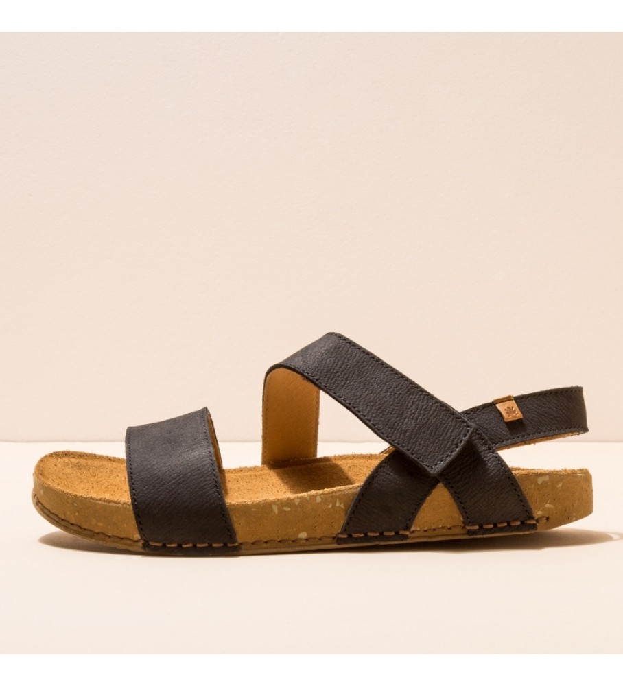 El Naturalista für Herren. 257911101005_001 Ledersandalen N5791 Balance schwarz (46), Wohnung, 1 bis 3 cm, Klettverschluss, Lässig