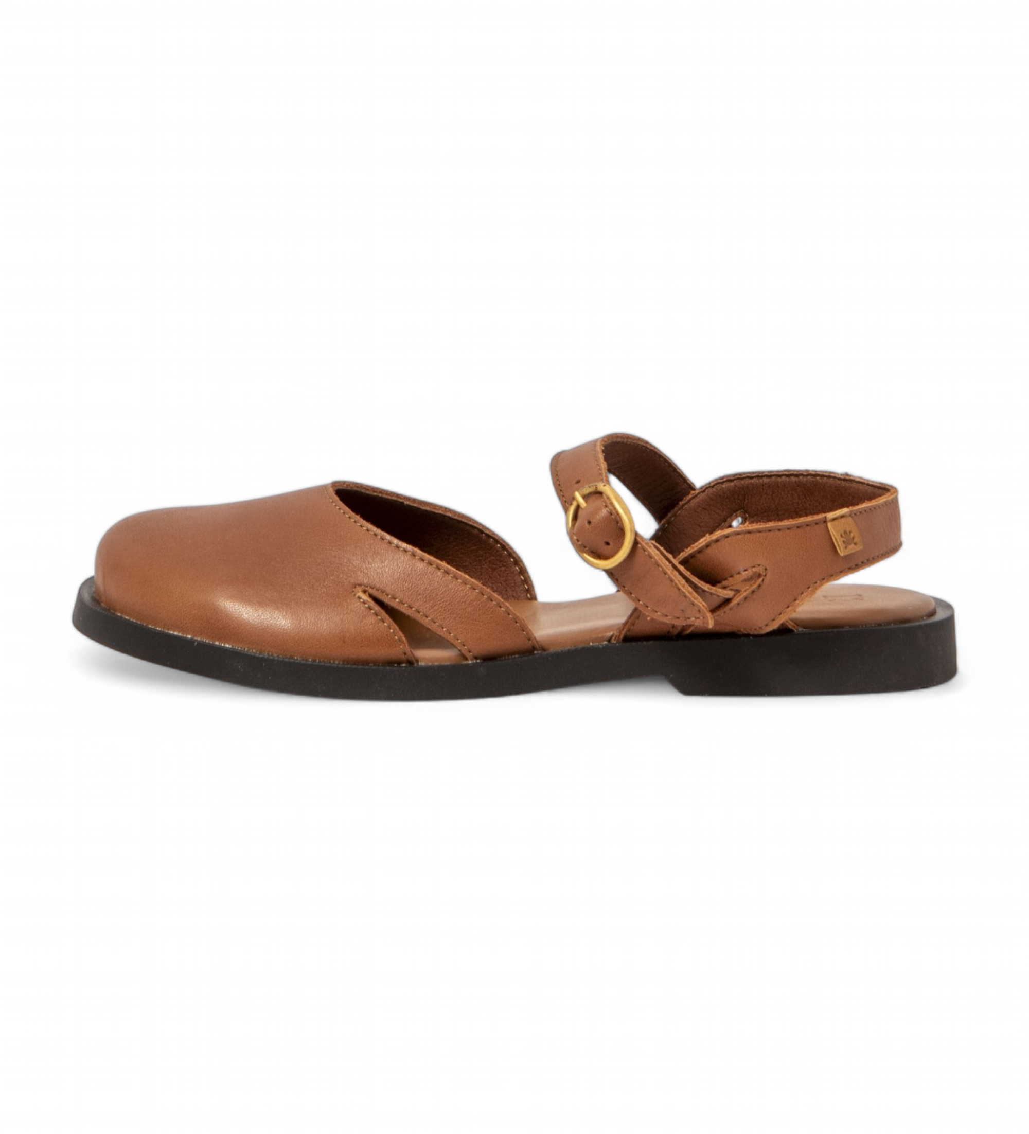 El Naturalista für Damen. 258741123005_023 Ledersandalen N5874 Arenisca braun (40), Wohnung, Schnalle, Lässig