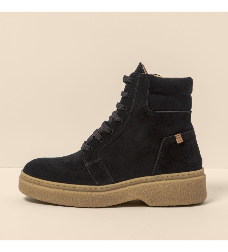 El Naturalista für Damen. 25900S101005_001 Leder-Stiefeletten N5900S Arpea schwarz (36), Wohnung, 1 bis 3 cm, Lässig
