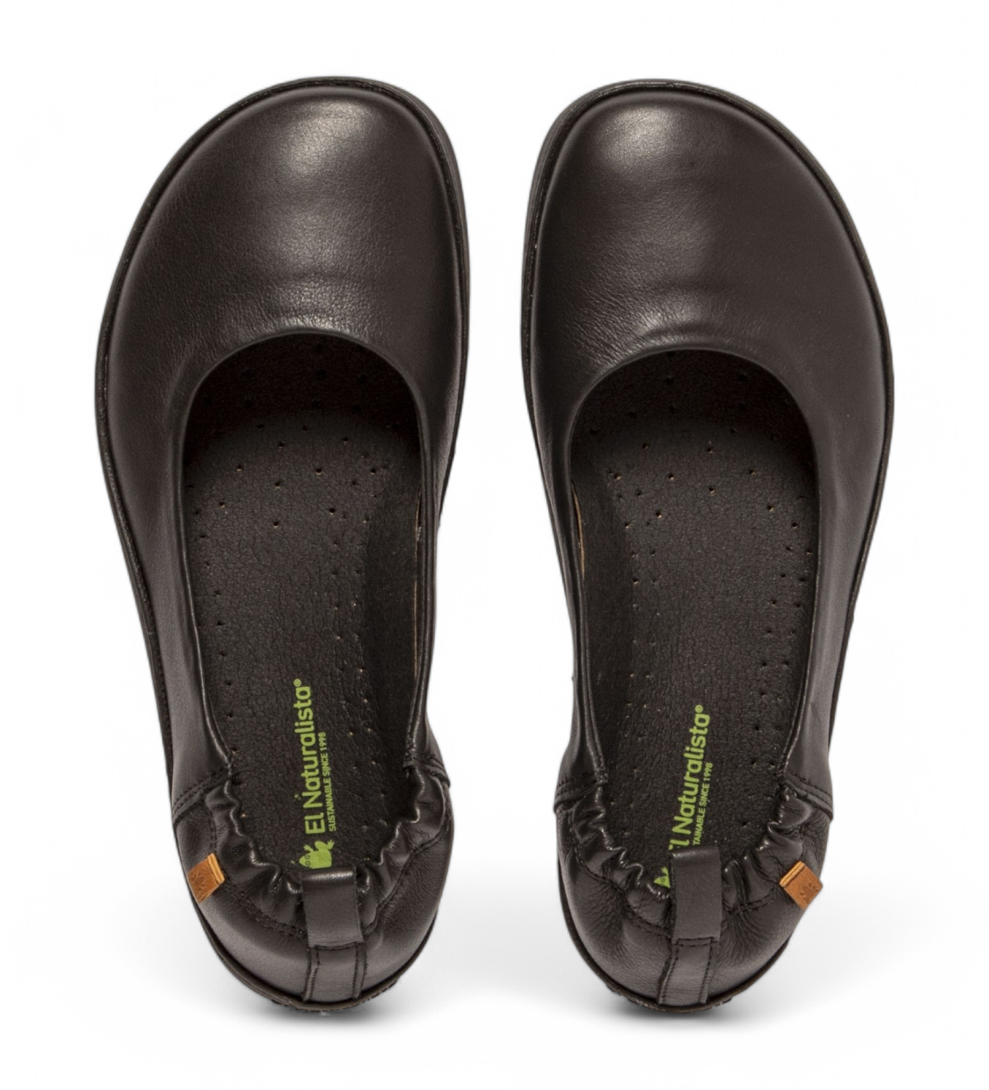 El Naturalistavoor vrouwen. 259121101005_001 Leren ballerina's N5912 zwart (37), Leer, Plat, Geen, Casual
