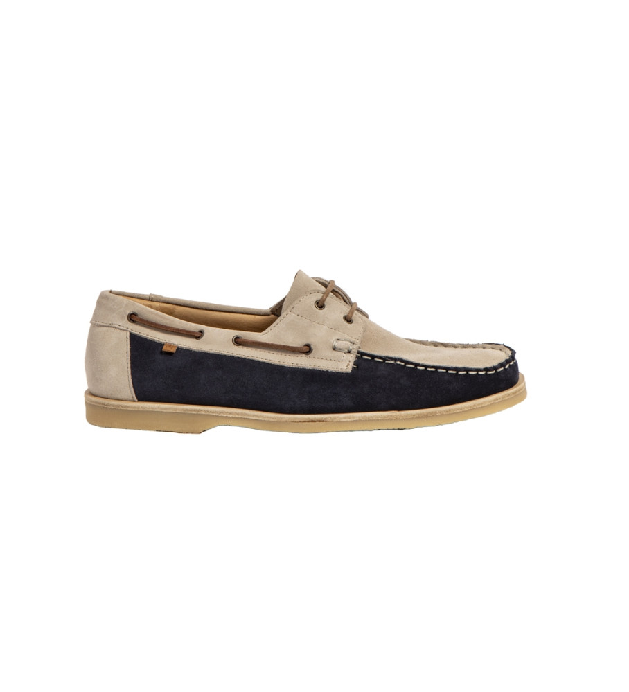 El Naturalista Unisex. 2596312C8005_0MU Leder Mokassins N5963 Plantae navy, beige (36), Wohnung, Keine, Lässig, Marine