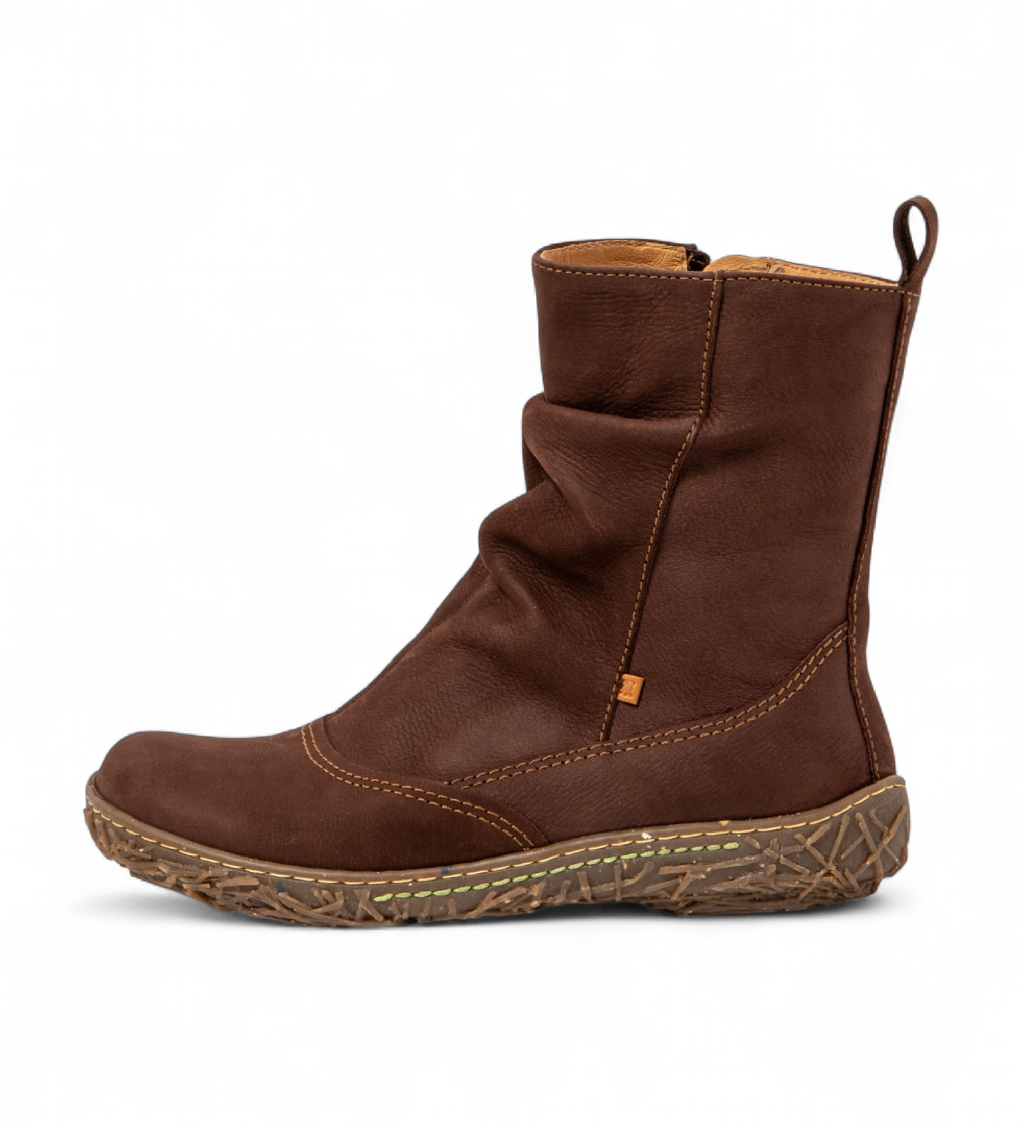 El Naturalista für Damen. 2N722312E505_012 Angenehme braune Lederstiefeletten (41), Wohnung, Reißverschluss, Lässig