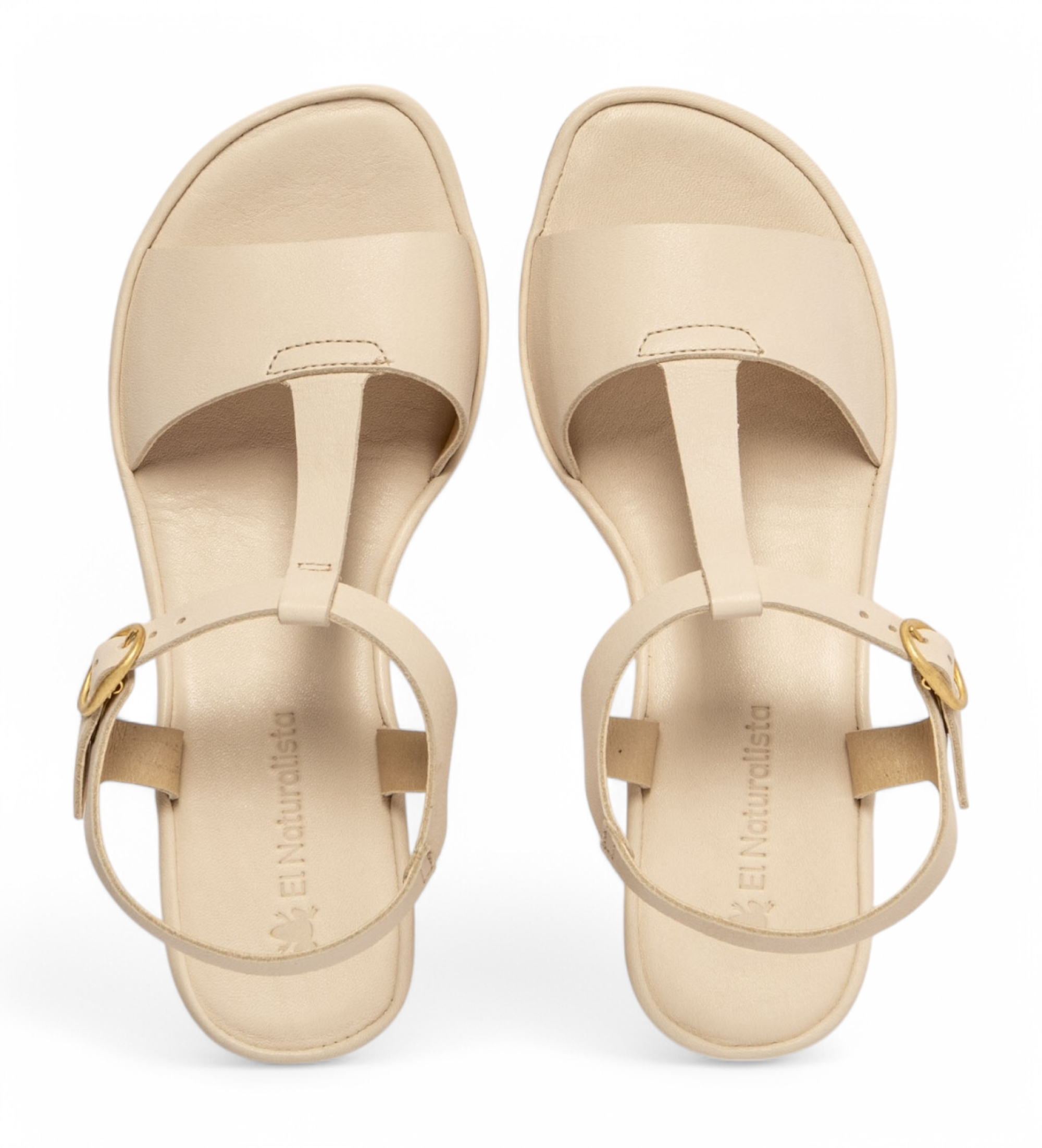 El Naturalista für Damen. 2N85311ZZ005_020 Ledersandalen N853 Gaia beige (36), 3 bis 5 cm, Schnalle, Lässig