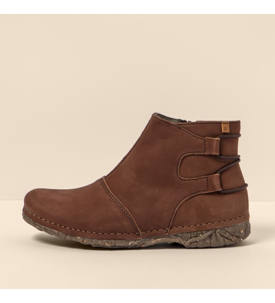 El Naturalista für Damen. 2N9171FQ0005_012 Leder-Stiefeletten N917 Angkor braun (36), Wohnung, Reißverschluss, Lässig