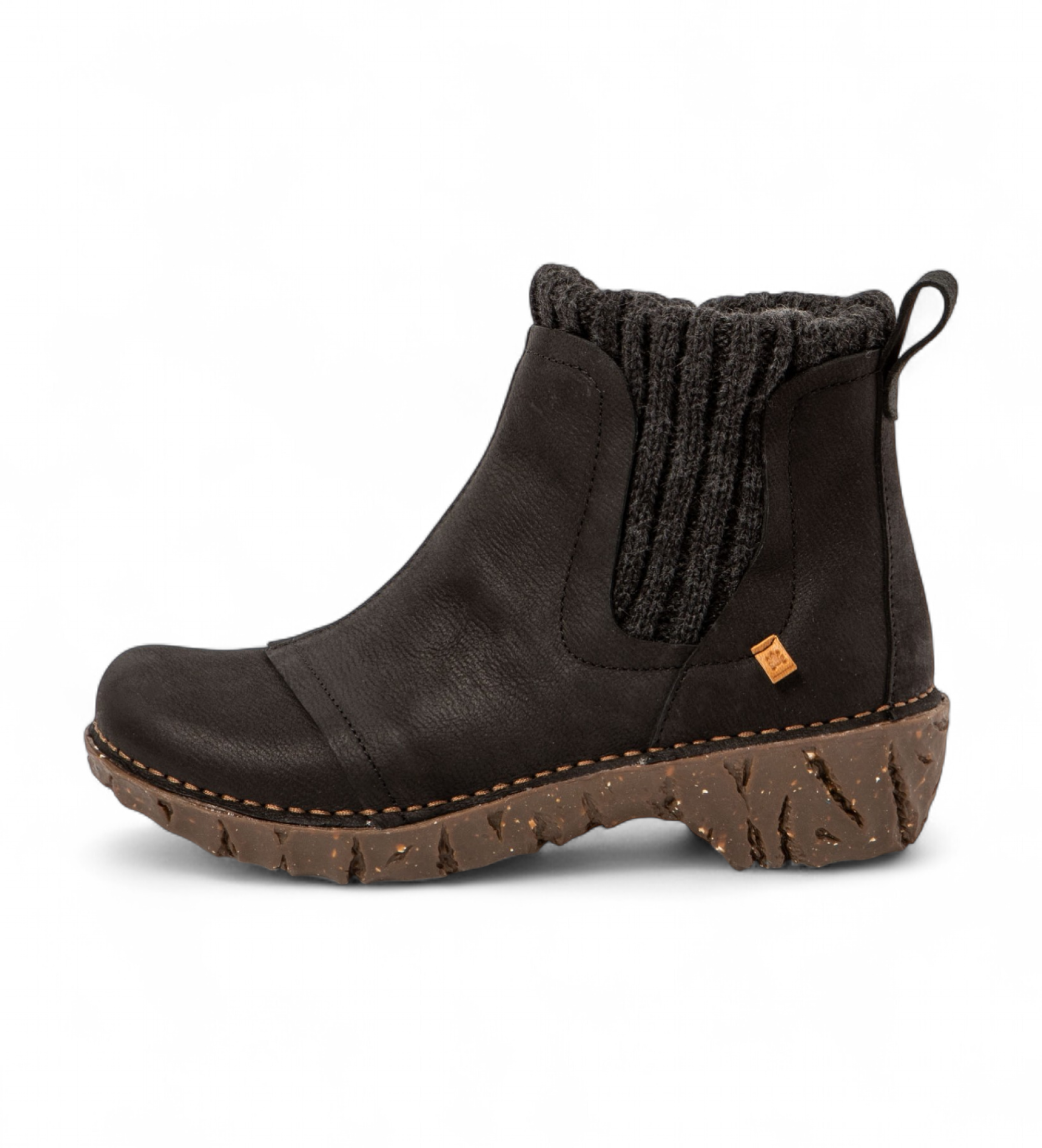 El Naturalista für Damen. 2NE234010005_001 Angenehme Lederstiefeletten schwarz (37), 3 bis 5 cm, Keine, Lässig