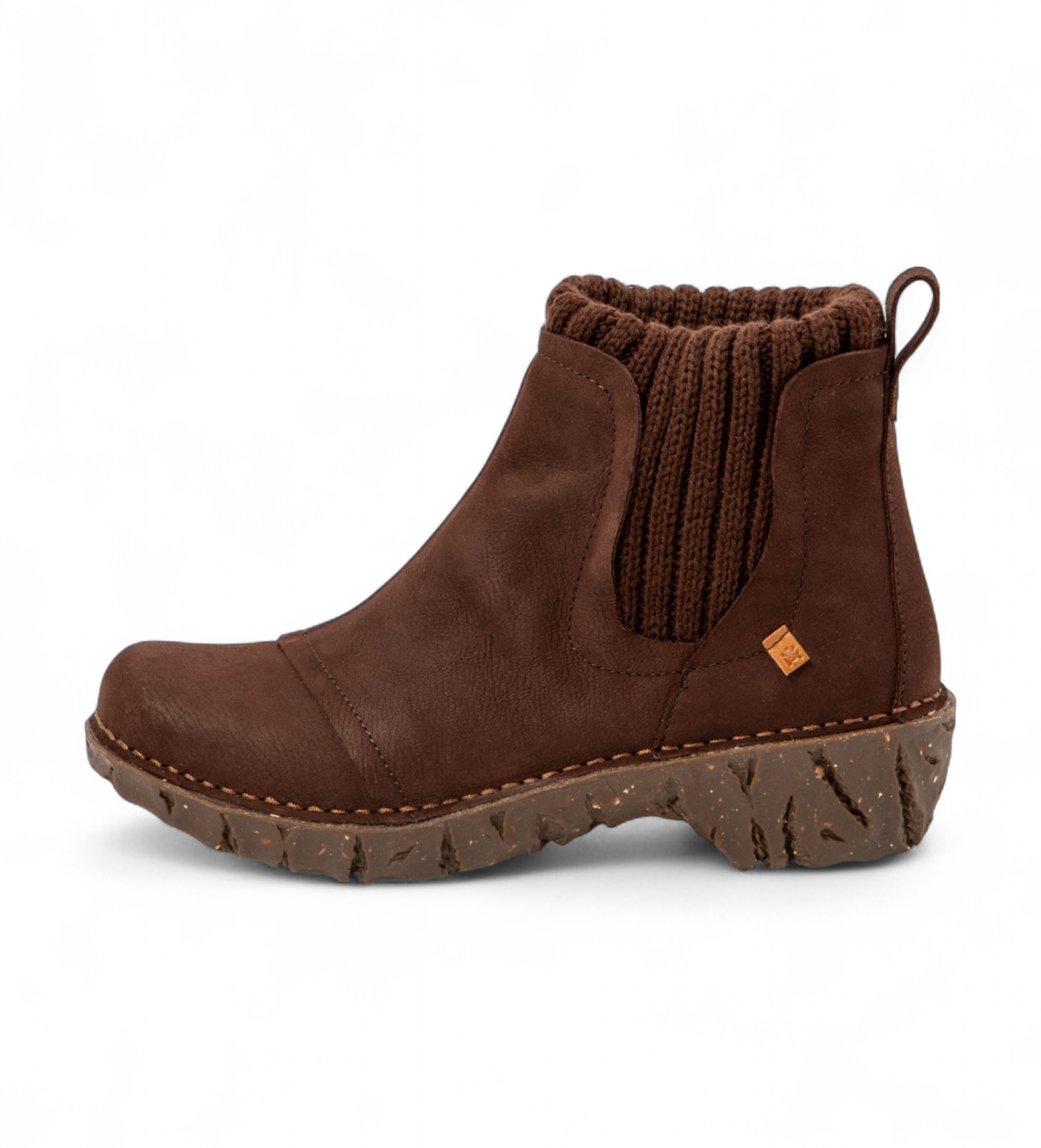 El Naturalista für Damen. 2NE234120005_012 Angenehme braune Lederstiefeletten (40), 1 bis 3 cm, Keine, Lässig
