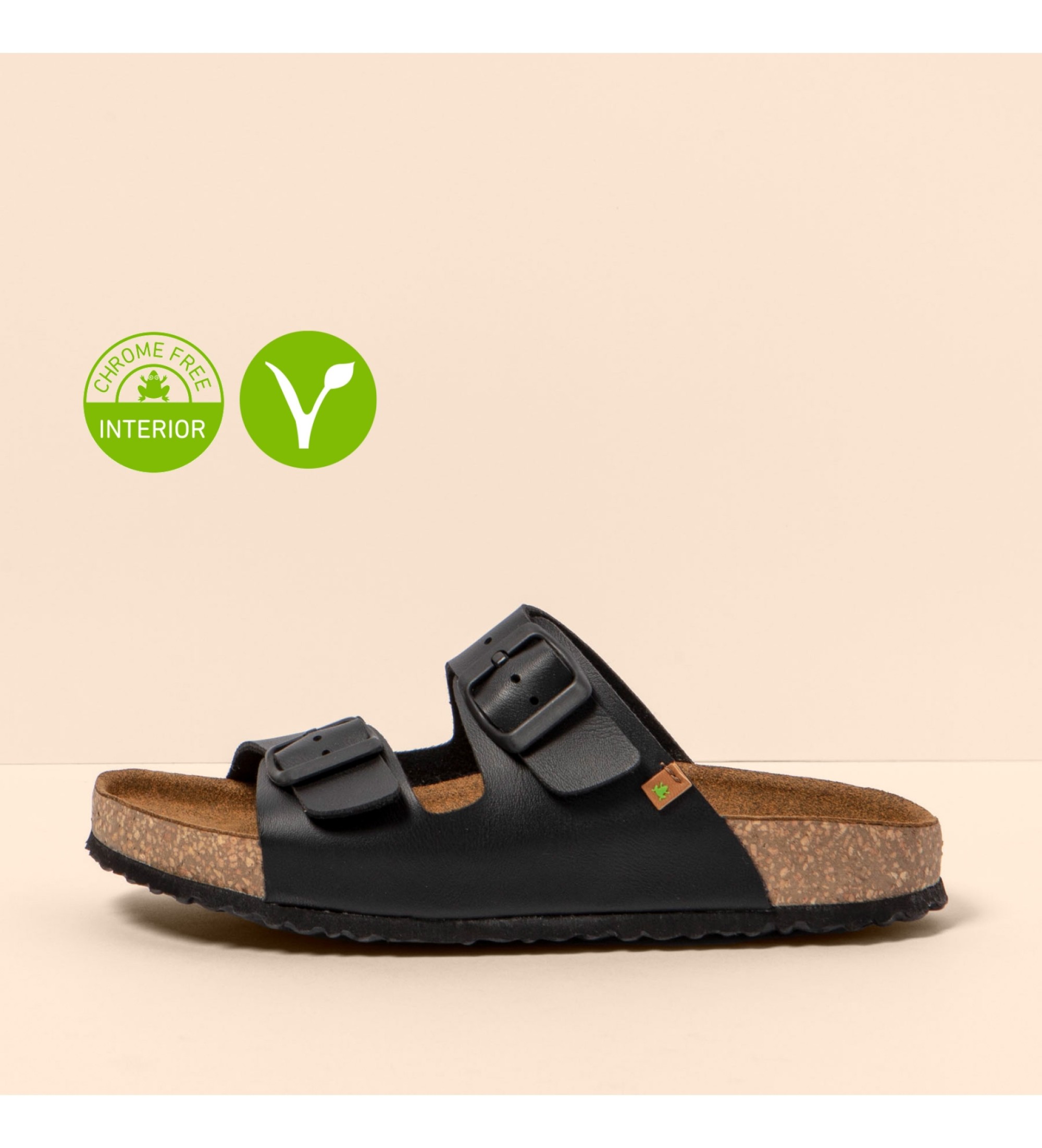El Naturalistaunisex. 2NE501010005_001 Sandalen Ne50 Vegan zwart (41), Plat, 1 tot 3 cm, Geen, Casual, Imitatieleer