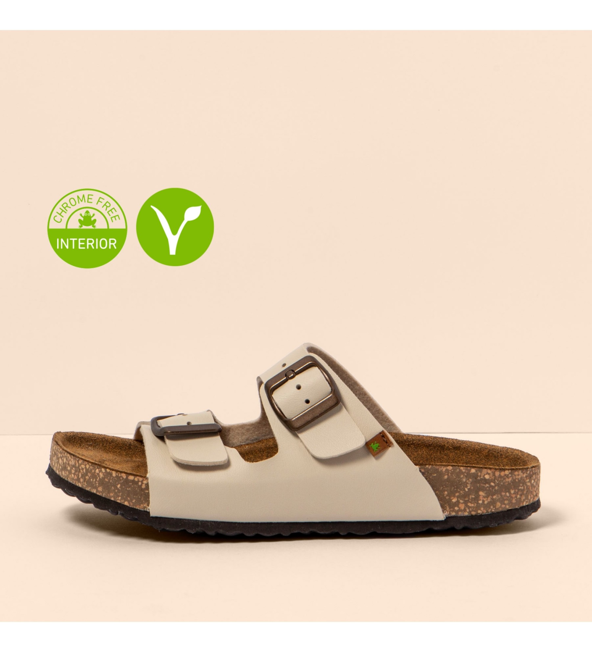 El Naturalistaunisex. 2NE501619005_020 Sandalen Ne50 Vegan zand (45), Beige, Plat, 1 tot 3 cm, Geen, Casual, Imitatieleer