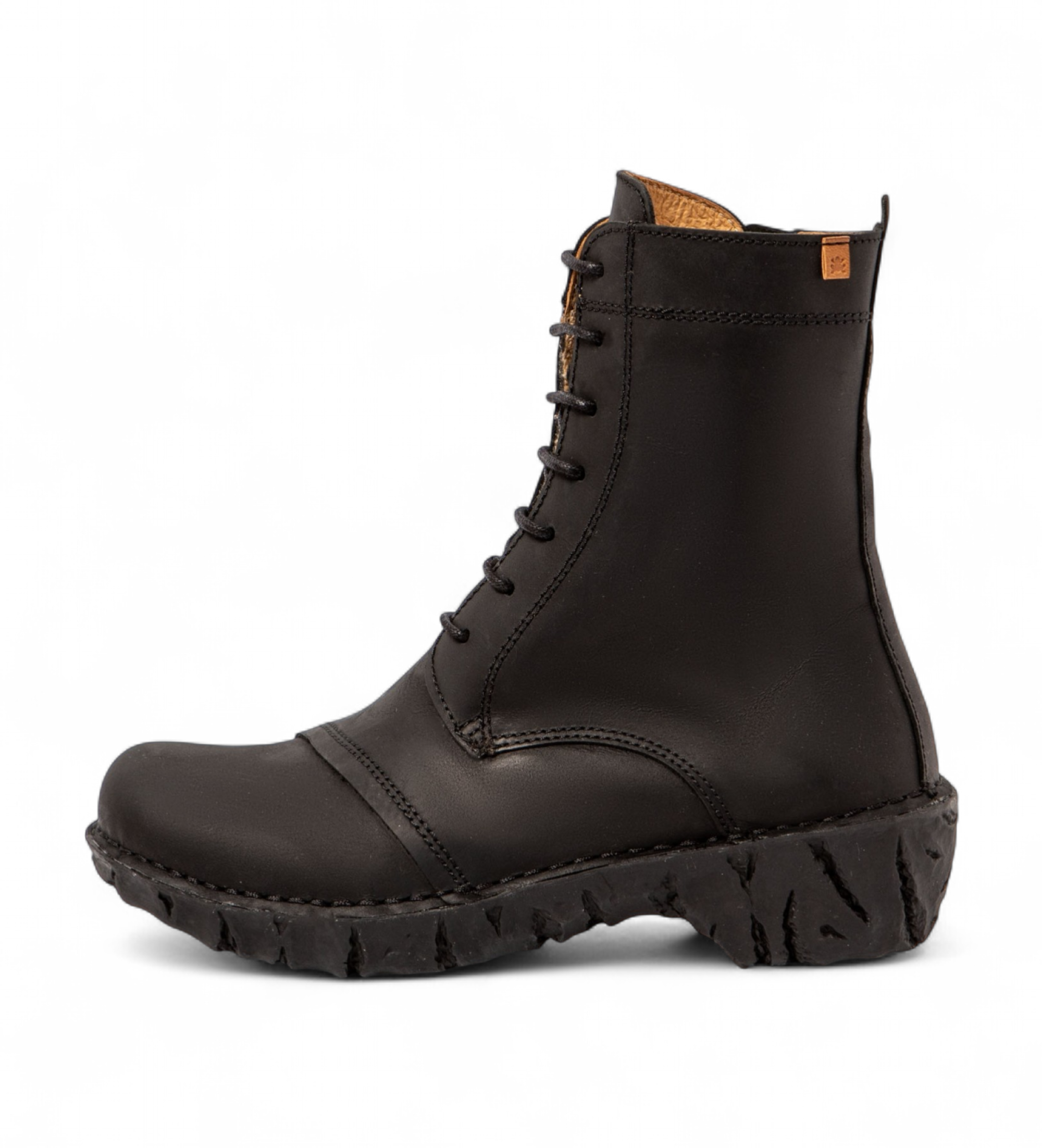 El Naturalista für Damen. 2NG572019605_001 Lederstiefeletten Ng57 schwarz (41), 1 bis 3 cm, Schnürsenkel, Lässig