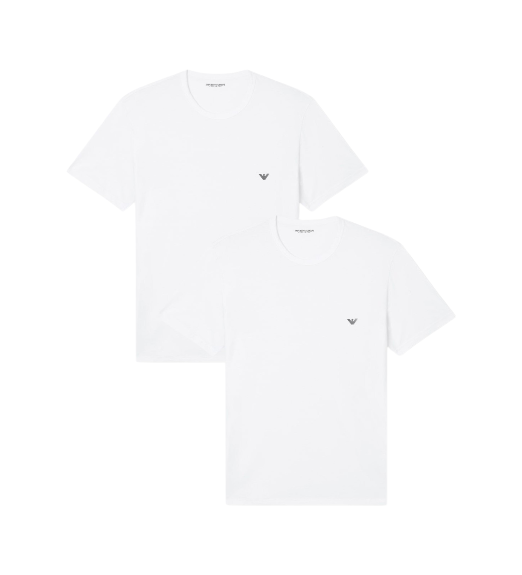 Emporio Armani für Herren. EM000391_AF14132 2er-Set weiße T-Shirts mit Rundhalsausschnitt (S), Heimtextilien, Baumwolle