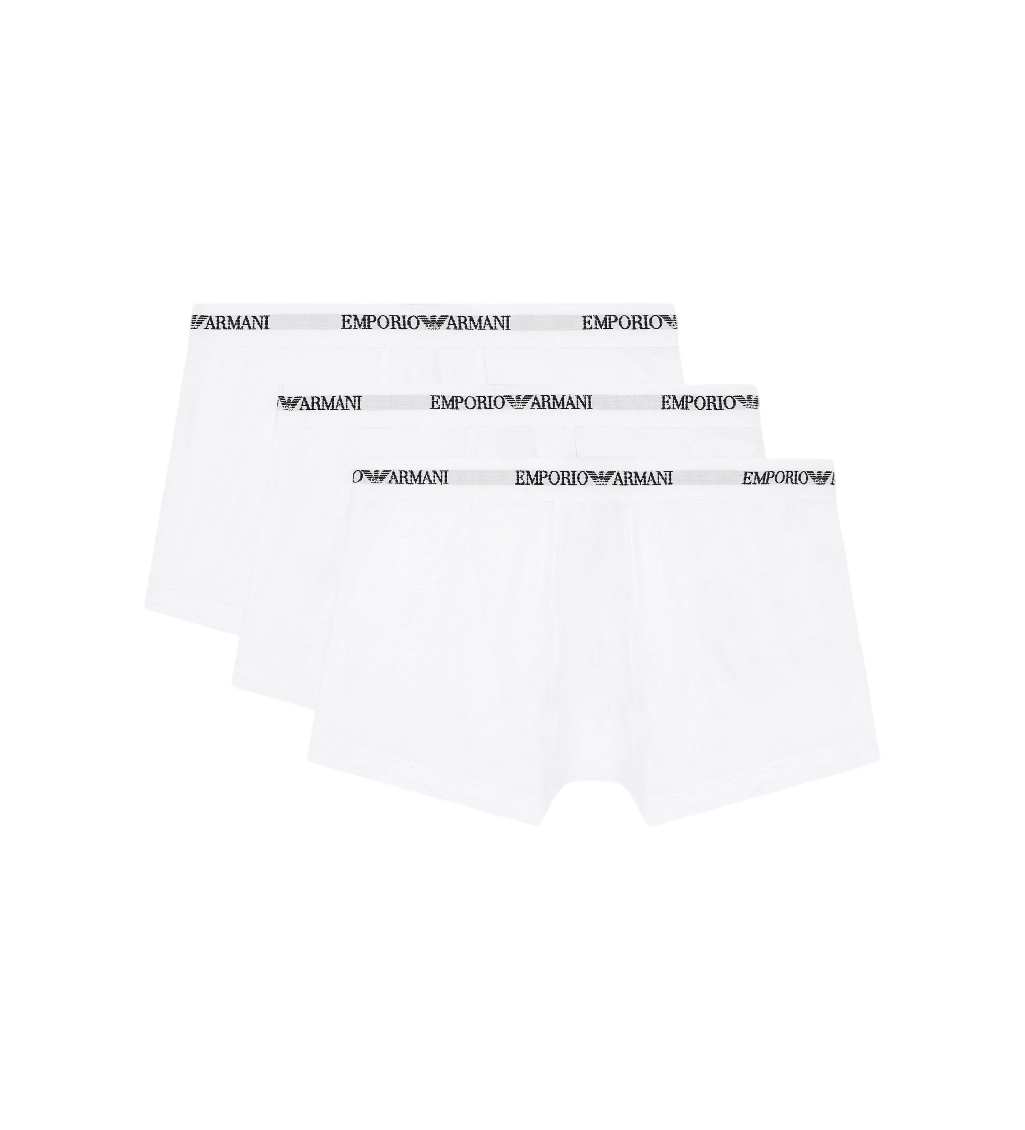 Emporio Armani für Herren. EM000259_AF14132 Set 3 Boxershorts aus elastischem Baumwoll-Strick Essential weiß (M), Heimtextilien, Baumwolle