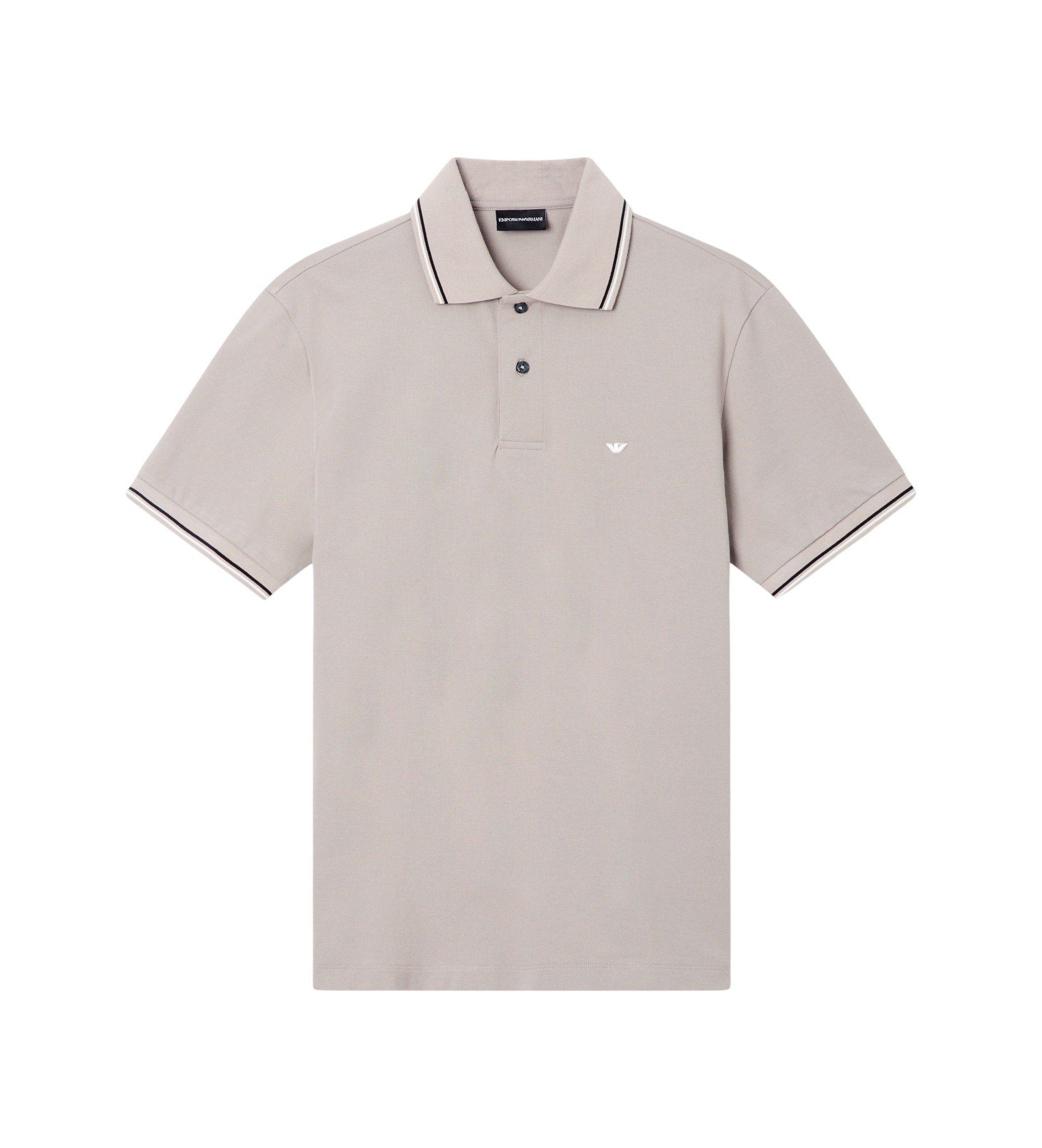 Emporio Armani für Herren. EM004607_AF23090 Beigefarbenes Baumwoll-Poloshirt (XL), Lässig, Baumwolle, Kurzarm