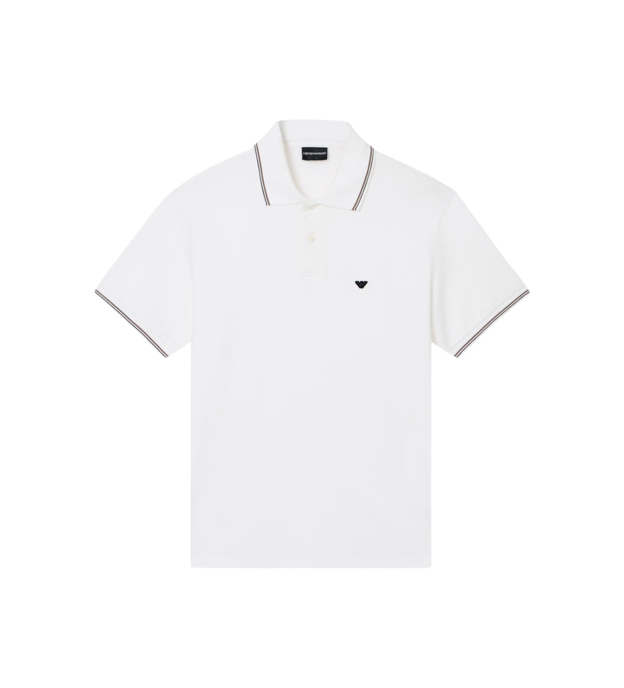 Emporio Armani für Herren. EM004607_AF23090 Weißes Poloshirt aus Baumwolle (XXL), Lässig, Kurzarm