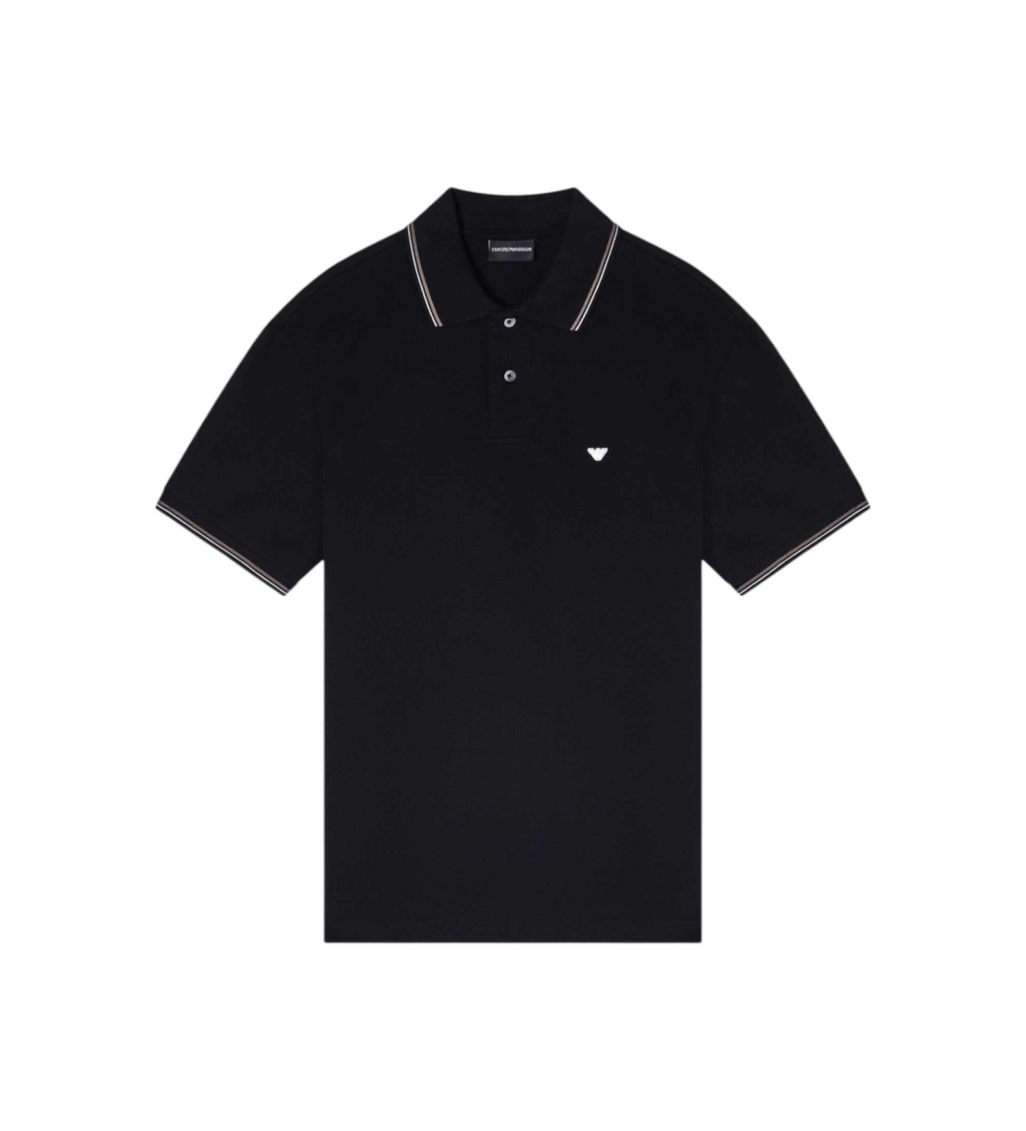 Emporio Armani für Herren. EM004607_AF23090 Schwarzes Baumwoll-Poloshirt (XL), Lässig, Baumwolle, Kurzarm
