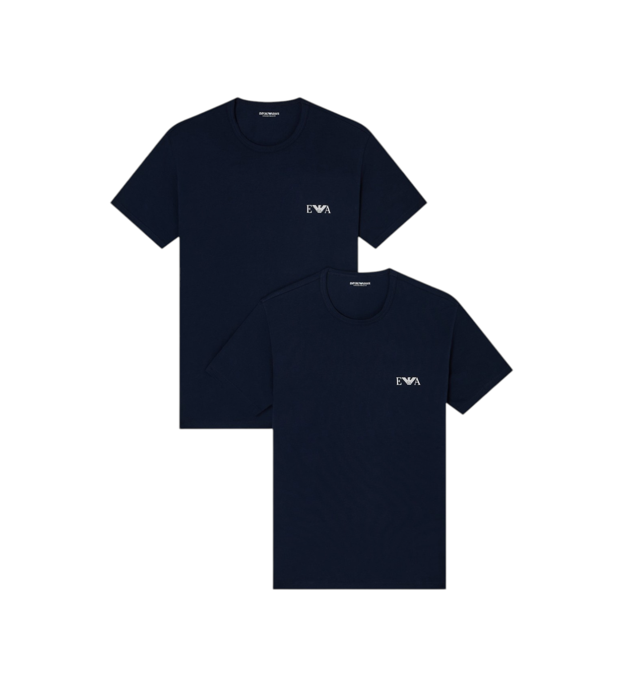 Emporio Armani für Herren. EM001849_AF14131 2er-Set marineblaue Homie-T-Shirts mit schmaler Passform (XXL), Heimtextilien, Baumwolle, Kurzar