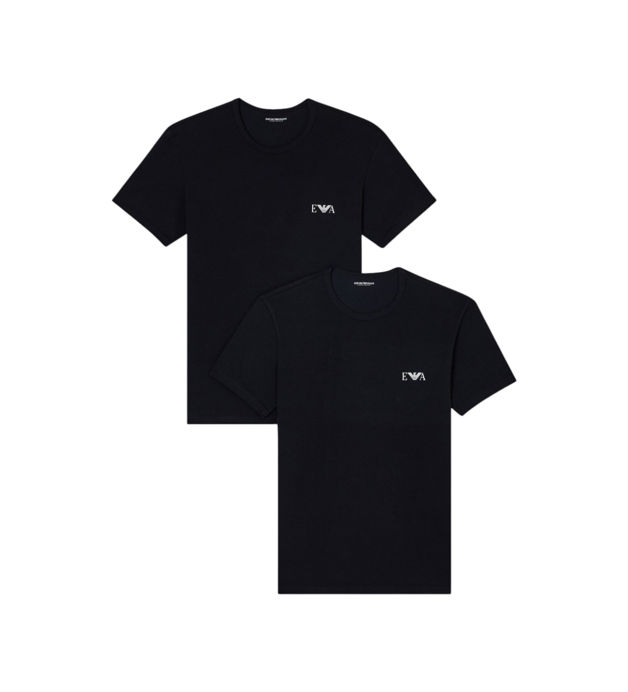 Emporio Armani für Herren. EM001849_AF14131 2er-Set Homie Slim Fit T-Shirts schwarz (L), Heimtextilien, Baumwolle, Kurzarm