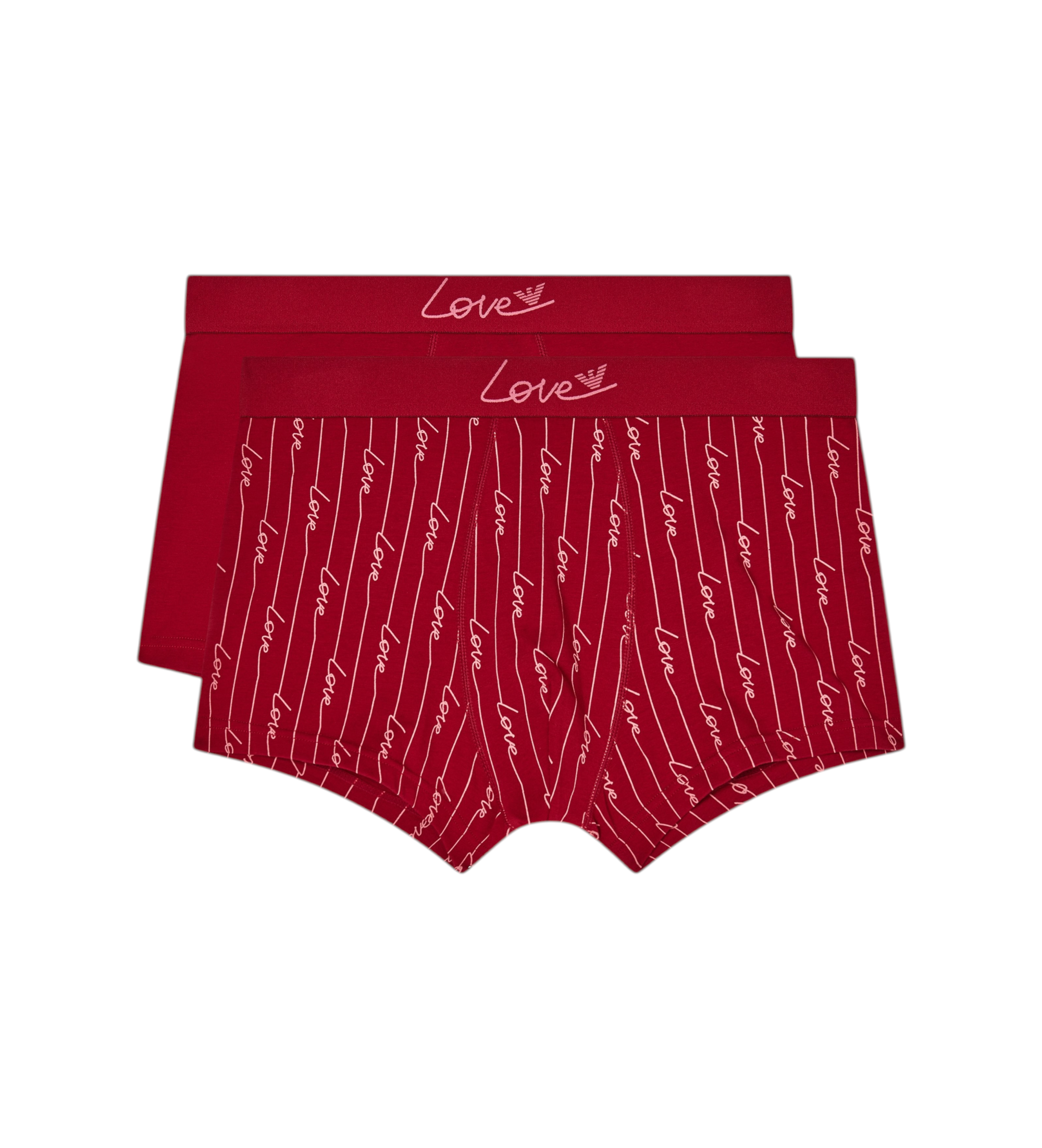 Emporio Armani für Herren. EM001014_AF19049 Set 2 Boxershorts Schnitt rot (S), Heimtextilien, Baumwolle, Bordeaux