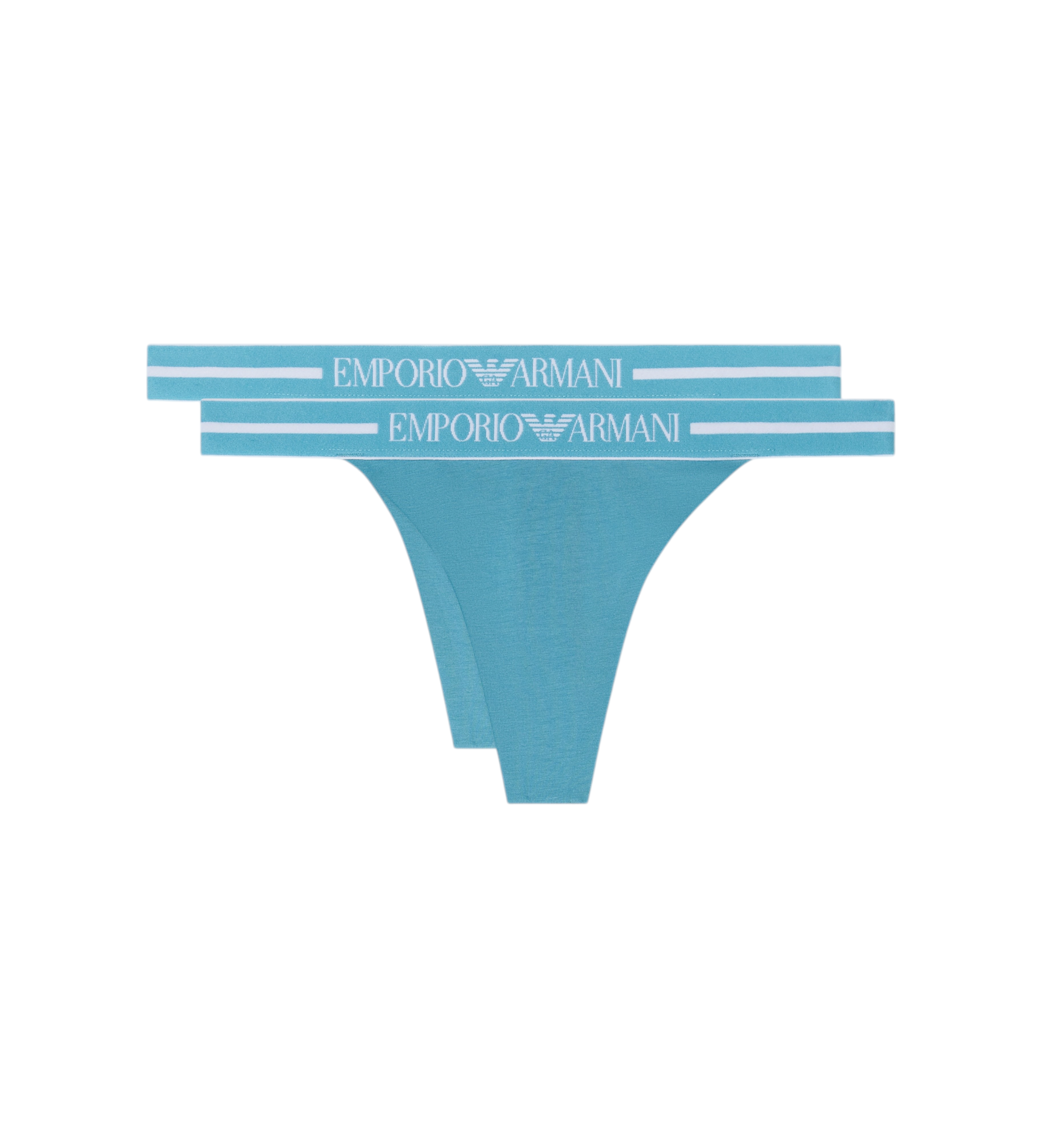 Emporio Armani für Damen. EW000405_AF19023 2er-Set blaue Komfort-Tangas (L), Heimtextilien, Baumwolle