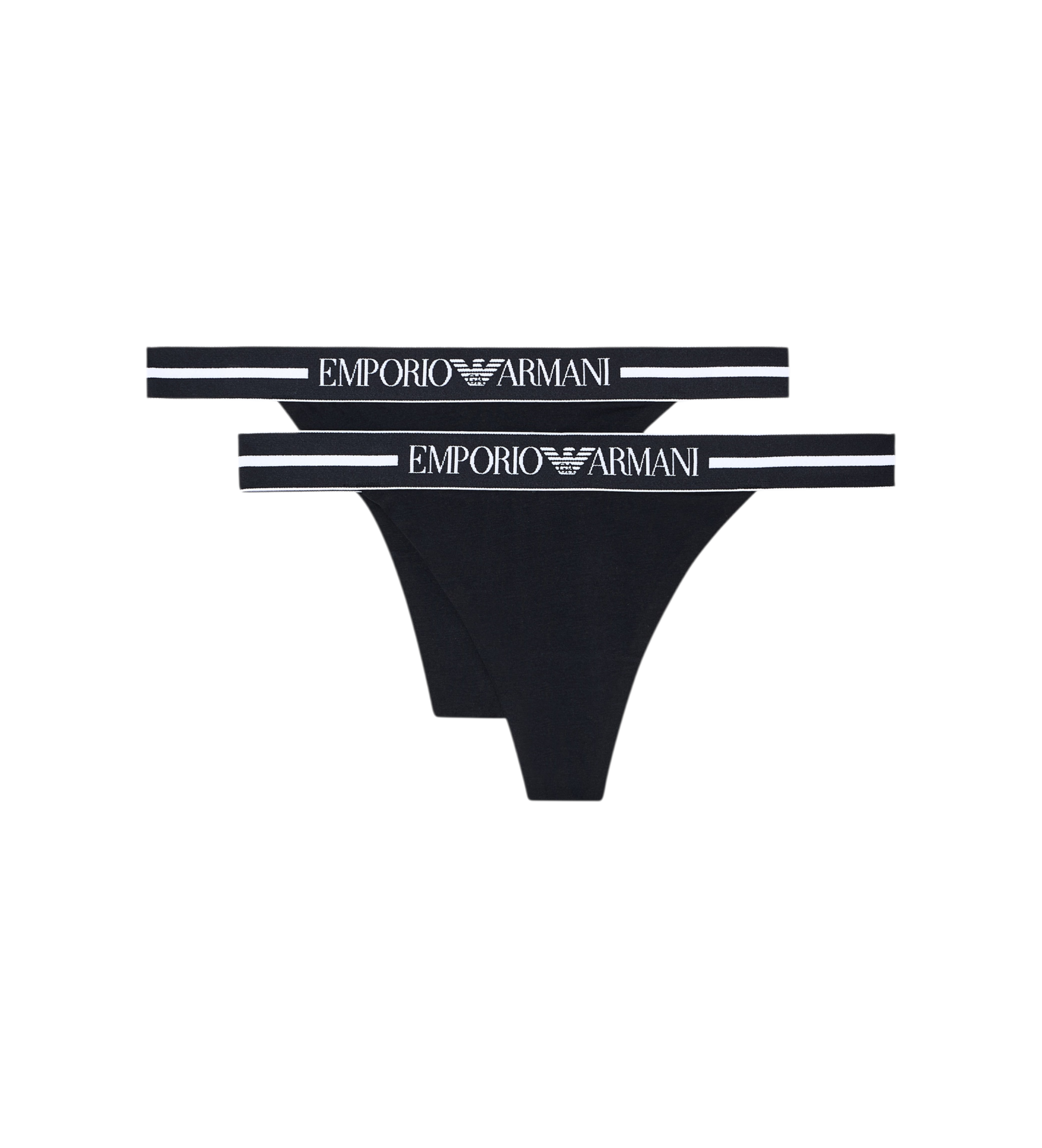 Emporio Armani für Damen. EW000405_AF19023 2er Set schwarzer Komfort-Tangas (M), Heimtextilien, Baumwolle