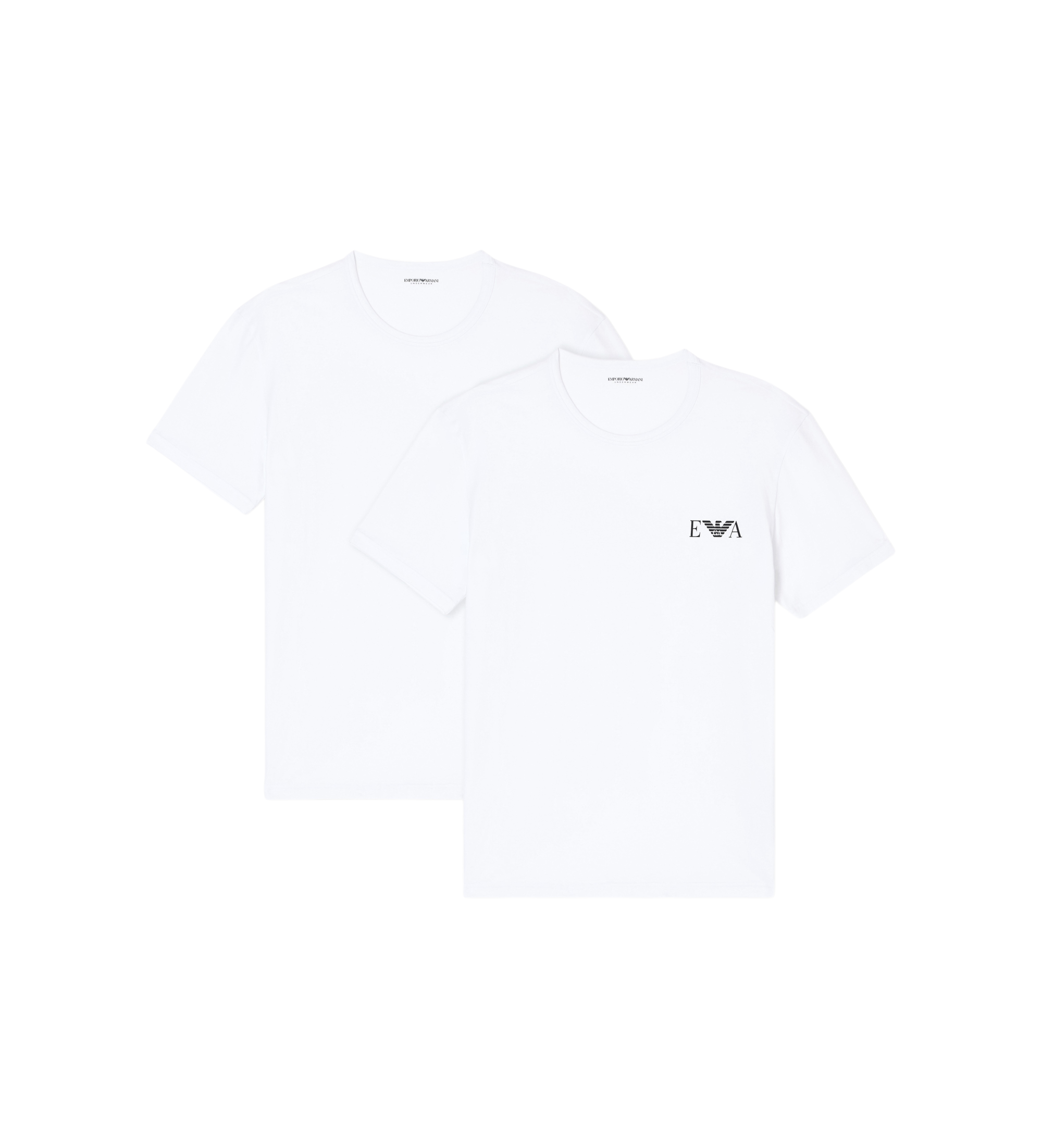 Emporio Armani für Herren. EM001849_AF14131 2er-Set weiße Homie-T-Shirts mit schmaler Passform (L), Heimtextilien, Baumwolle, Kurzarm