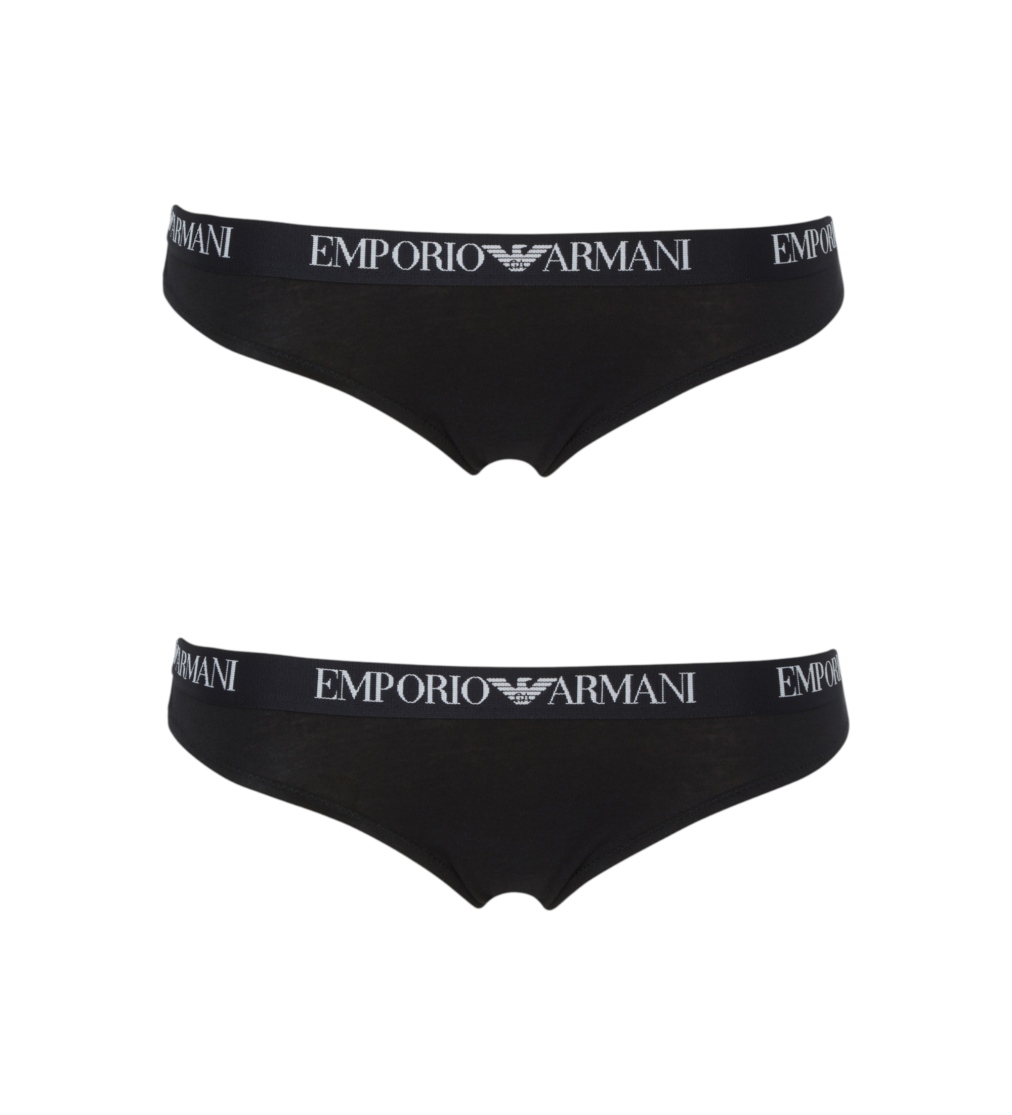 Emporio Armani für Damen. EW000402_AF13033 2er Set Tangas Essential Cotton schwarz (L), Heimtextilien, Baumwolle