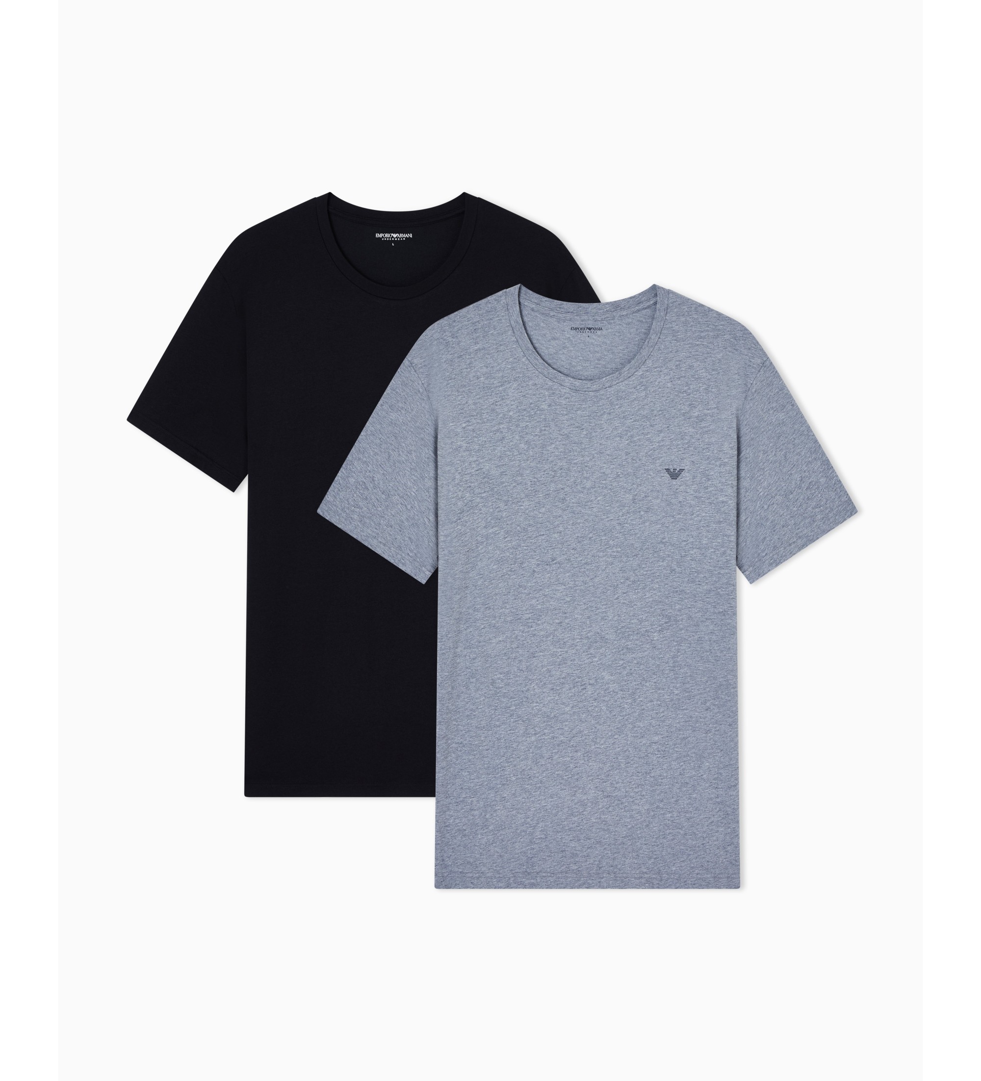 Emporio Armani für Herren. EM000391_AF18881 2er-Set Endurance-T-Shirts grau, schwarz (S), Heimtextilien, Baumwolle, Kurzarm