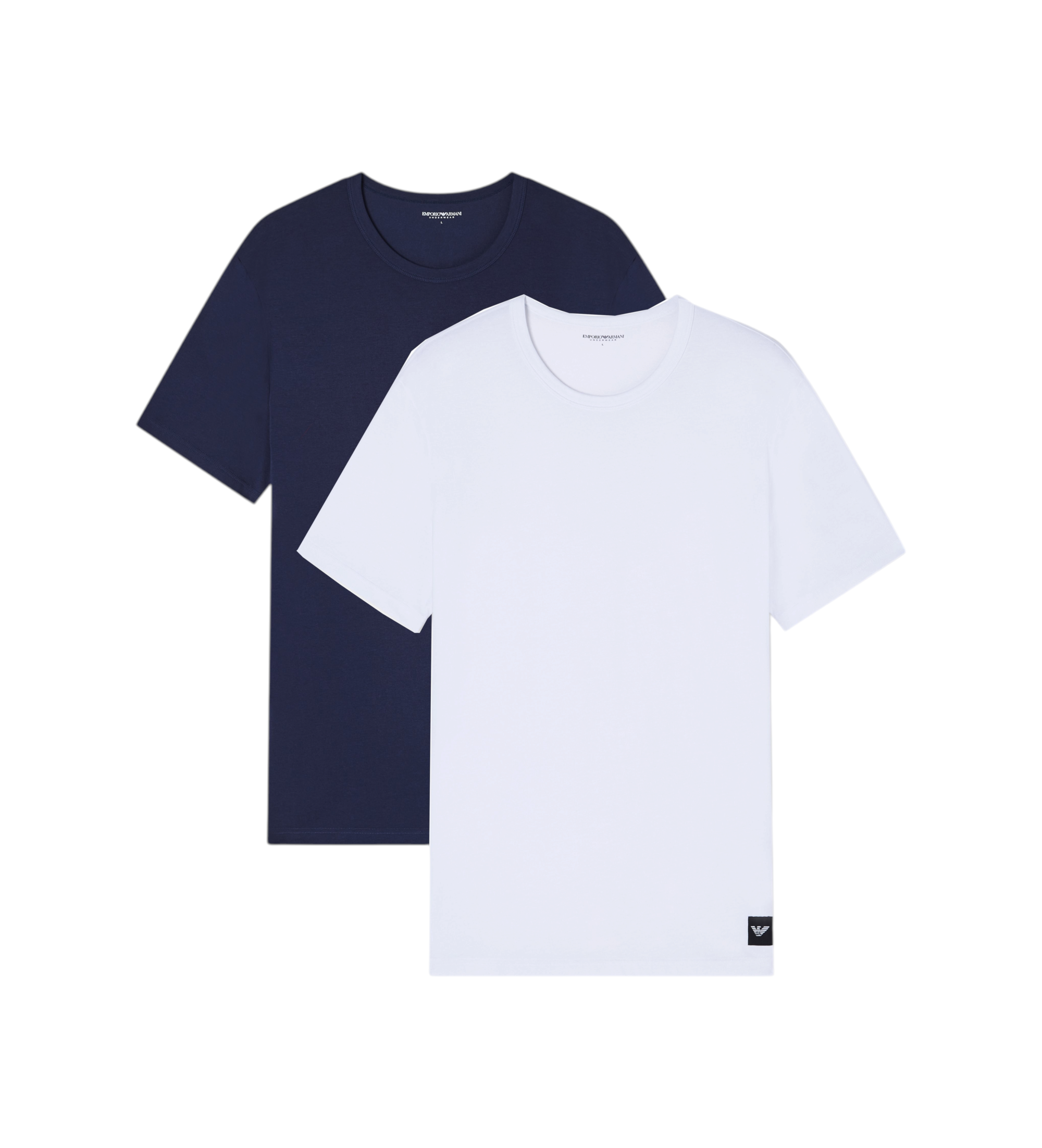 Emporio Armani für Herren. EM000391_AF20673 Essential Logolabel-T-Shirts navy (M), Weiß, Lässig, Baumwolle, Kurzarm, Marine