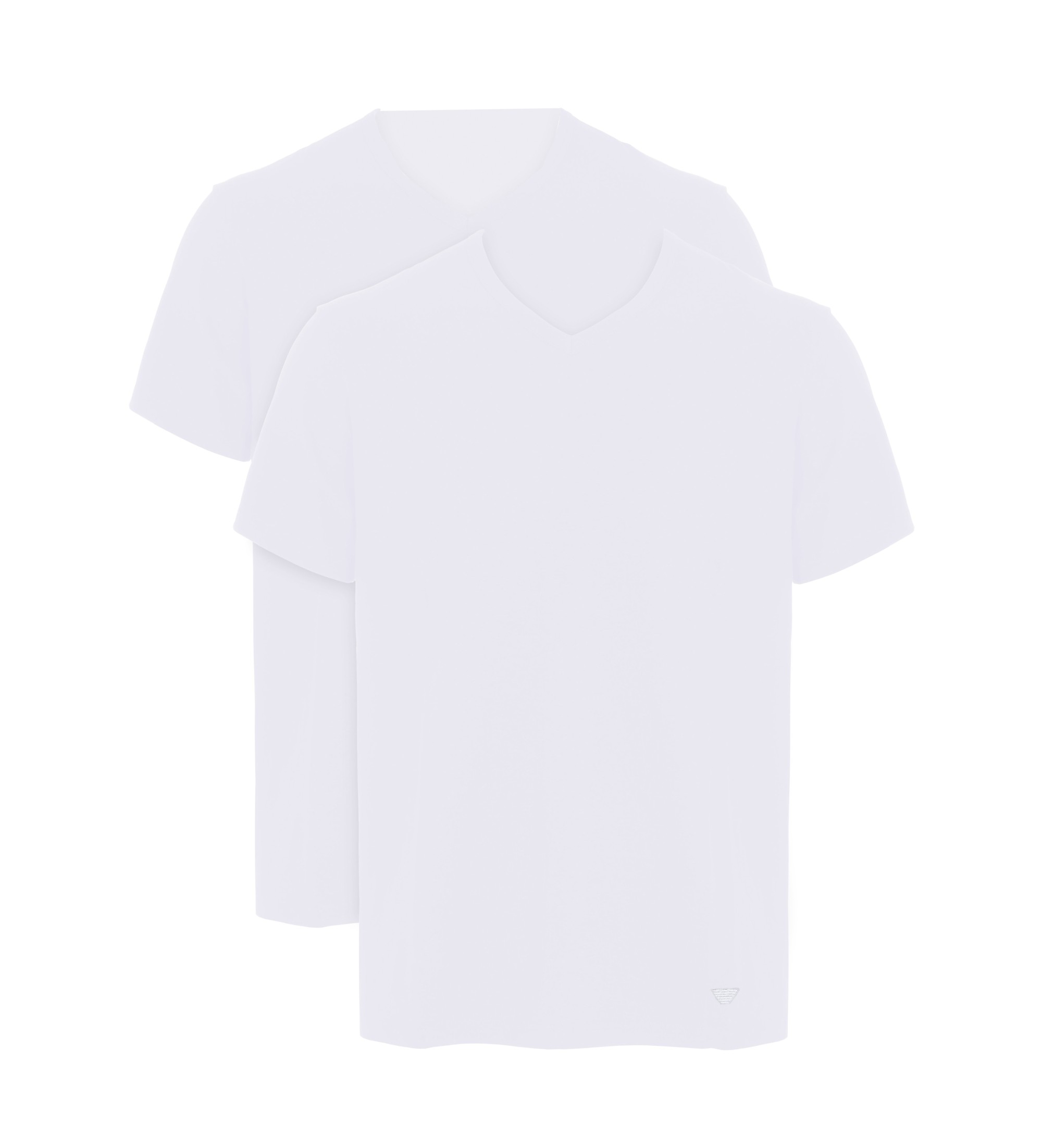 Emporio Armani für Herren. EM000392_AF24322 2er-Set weiße T-Shirts (L), Heimtextilien, Baumwolle, Kurzarm
