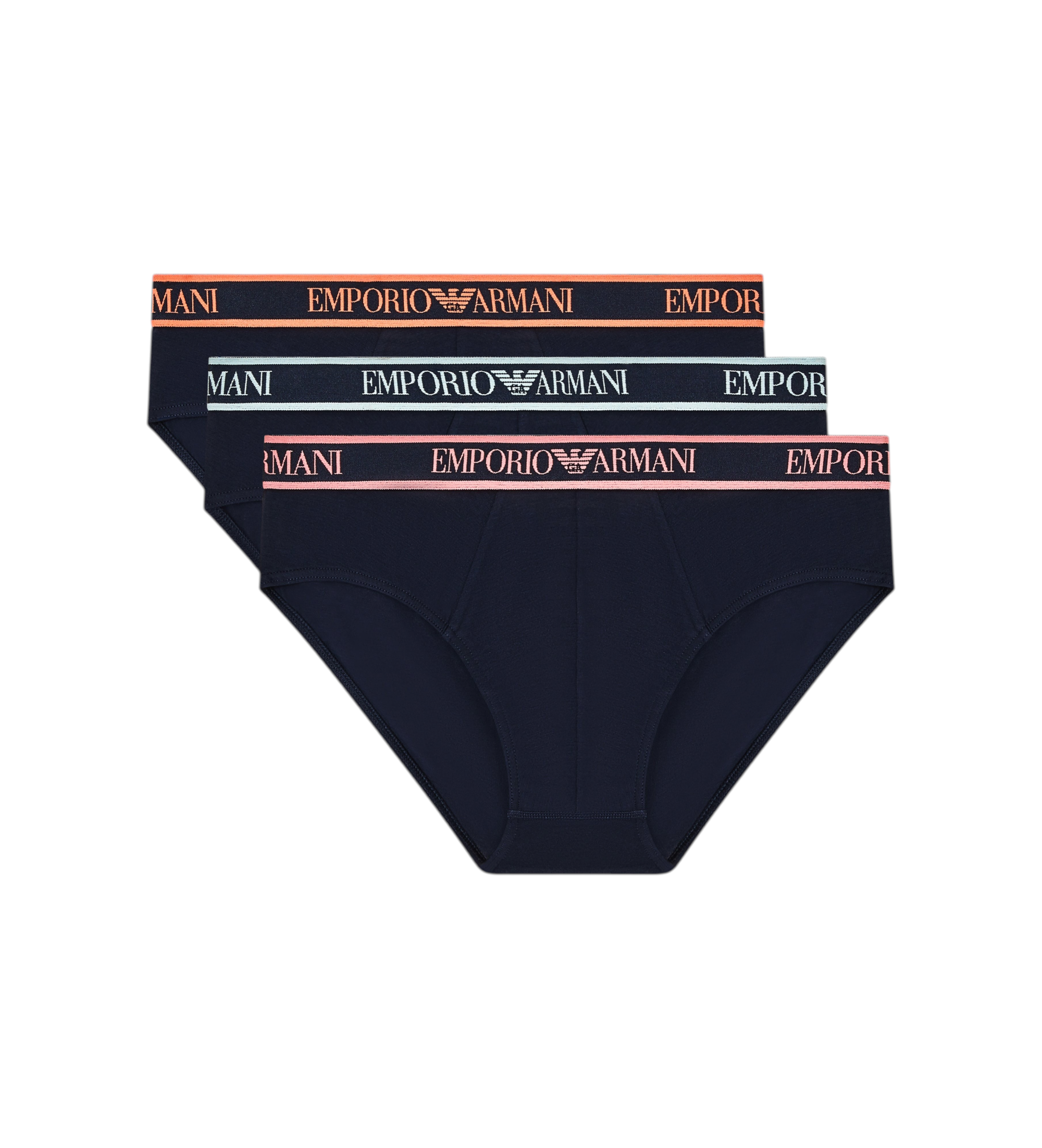 Emporio Armani für Herren. EM000258_AF20669 Set 3 Core Logobanda marineblau Slips (XXL), Heimtextilien, Baumwolle