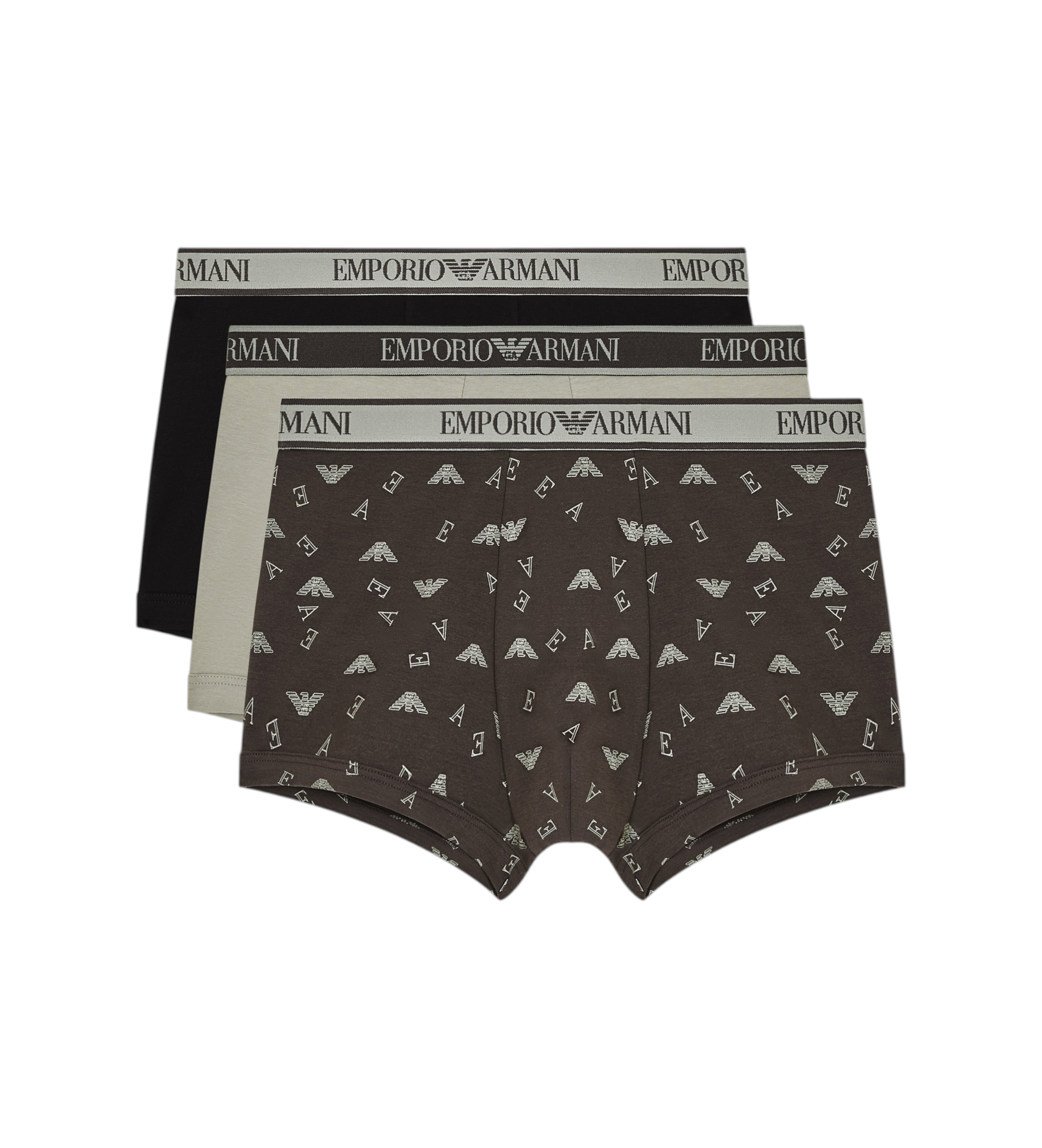 Emporio Armani für Herren. EM000370_AF20669 3er Set Core Boxershorts schwarz, grau (XL), Heimtextilien, Baumwolle