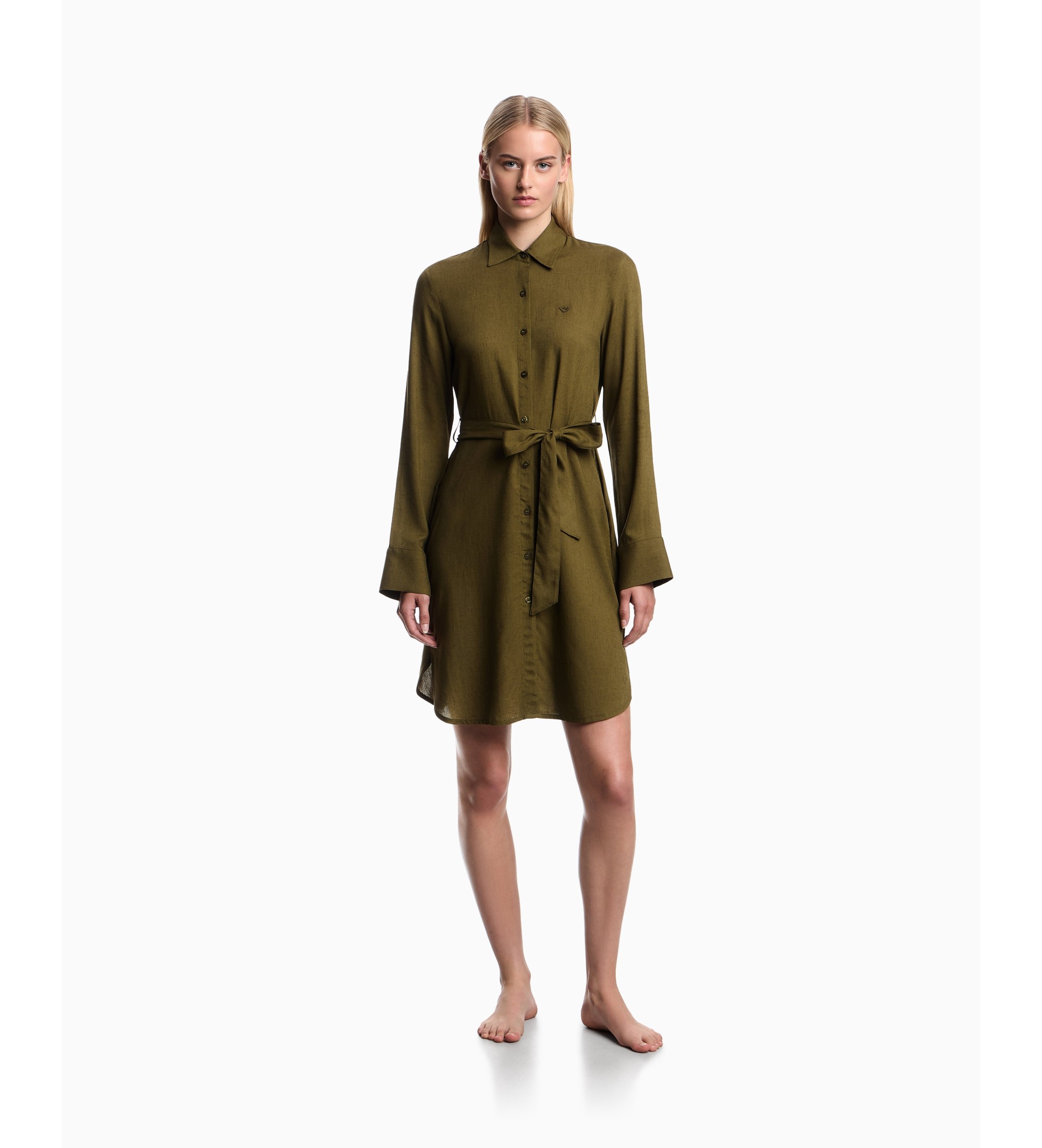 Emporio Armani für Damen. EW000817_AF20252 Strandkleid grün (S), Lässig, Viskose, Langarm
