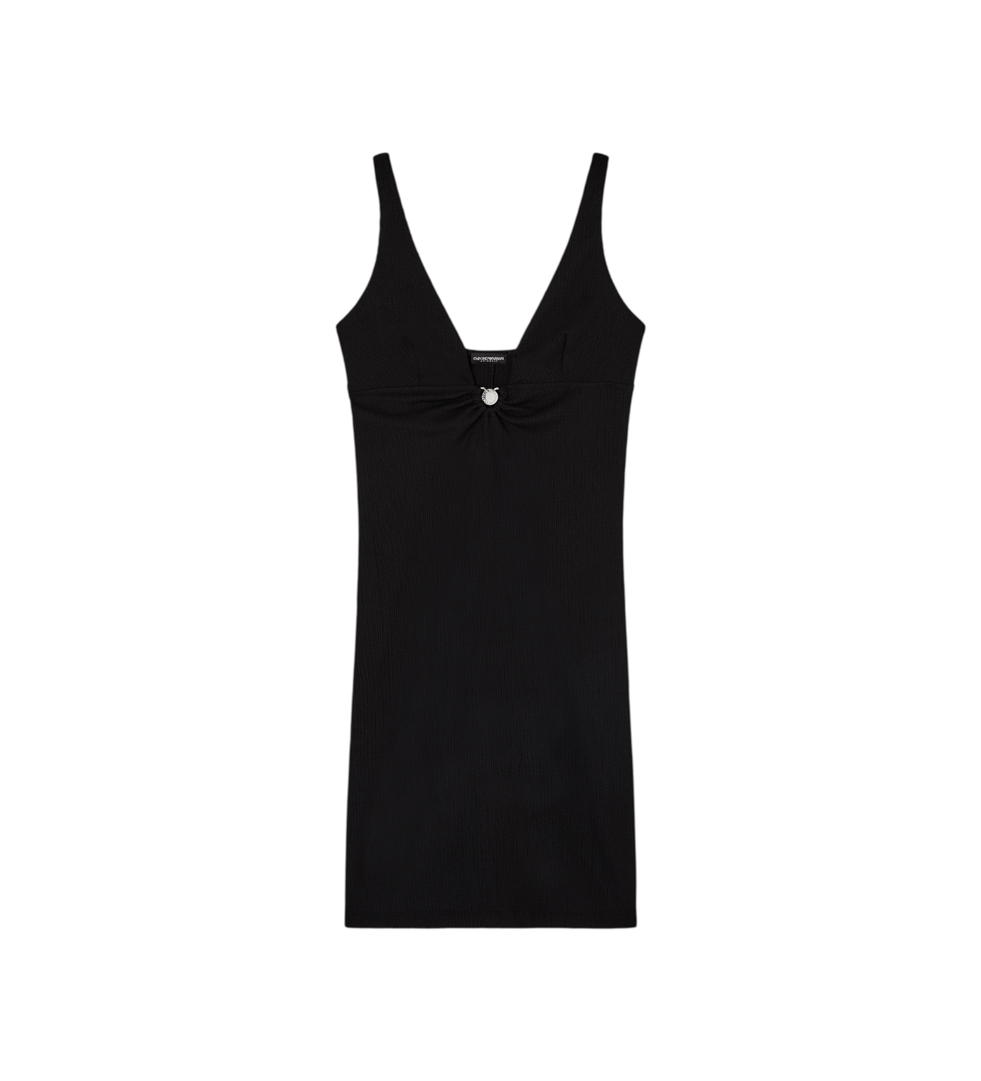 Emporio Armani für Damen. EW003275_AF20238 Schwarzes Strandkleid (M), Lässig, Strandbekleidung, Polyester, Ärmellos / Hosenträger
