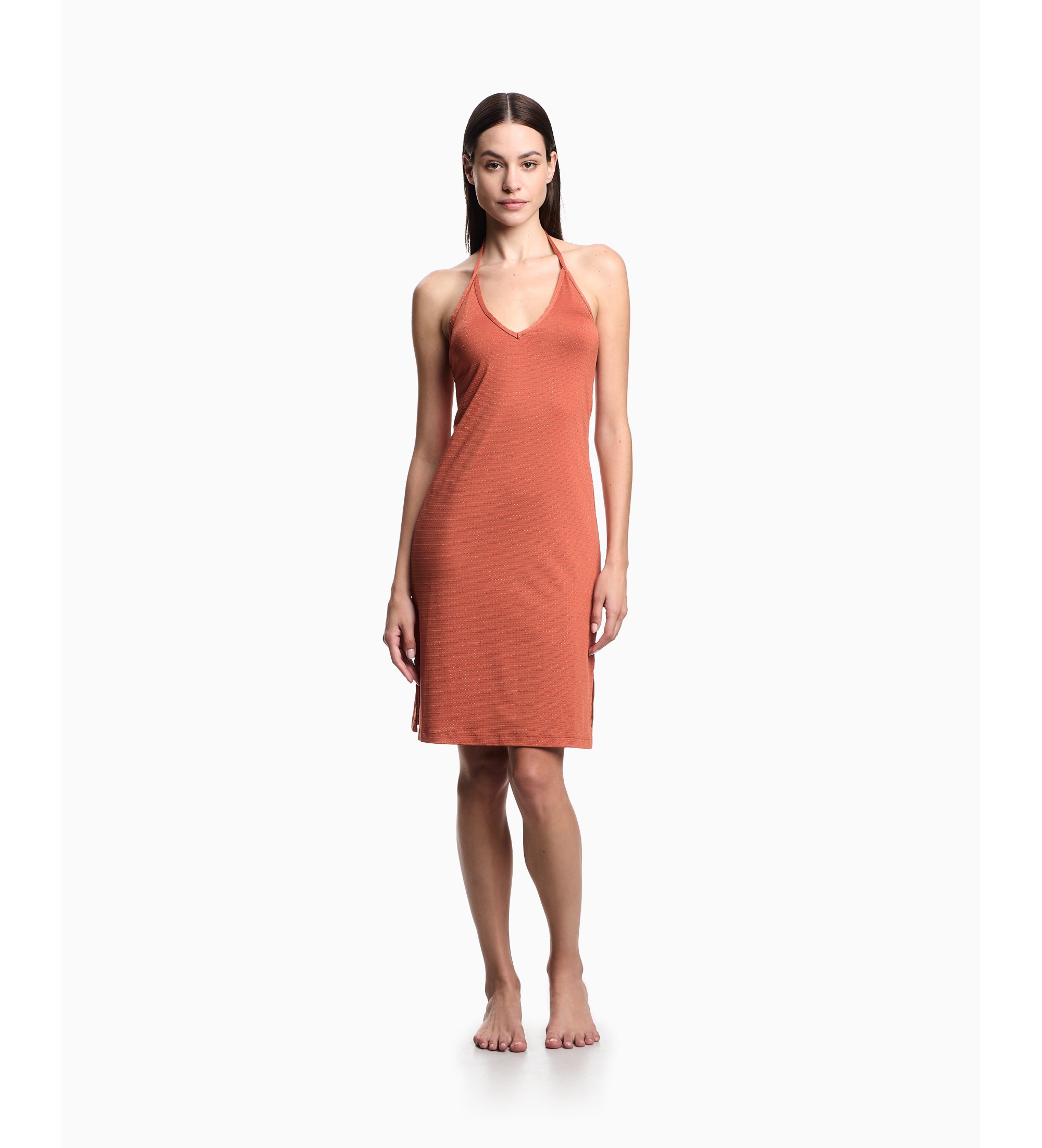 Emporio Armani für Damen. EW004085_AF20255 Strandkleid rötlich braun (XL), Lässig, Polyamid, Ärmellos / Hosenträger