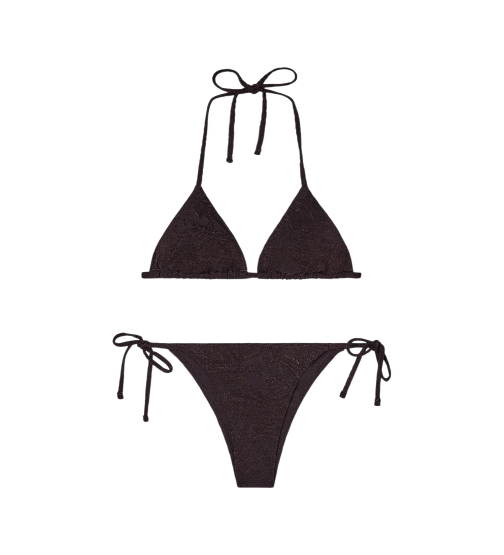 Emporio Armani für Damen. EW000786_AF20241 Bikini Jacquard-Muster braun (S), Strandbekleidung, Polyester