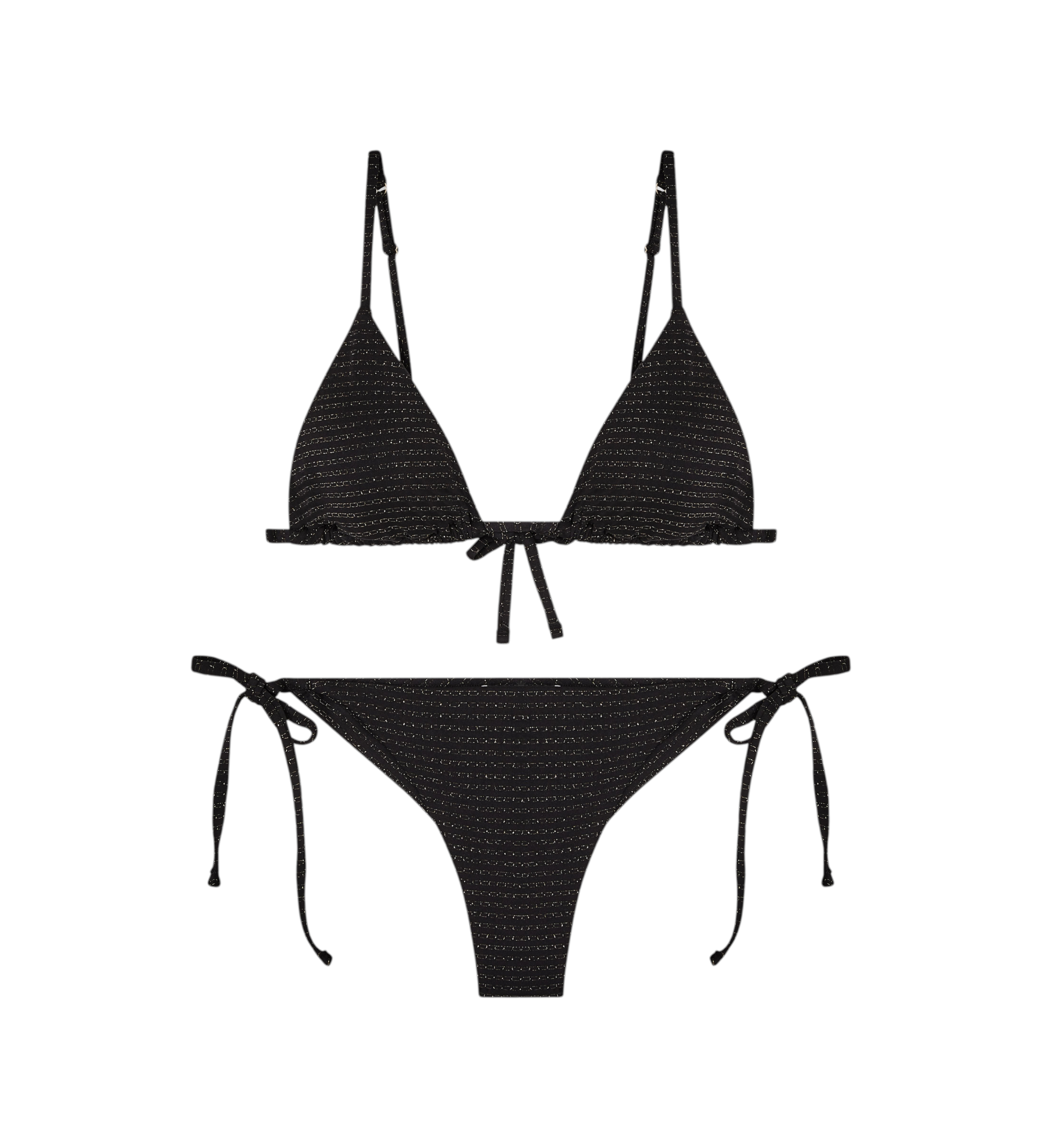 Emporio Armani für Damen. EW000786_AF20255 Schwarzer Lurex-Bikini (S), Strandbekleidung, Polyamid