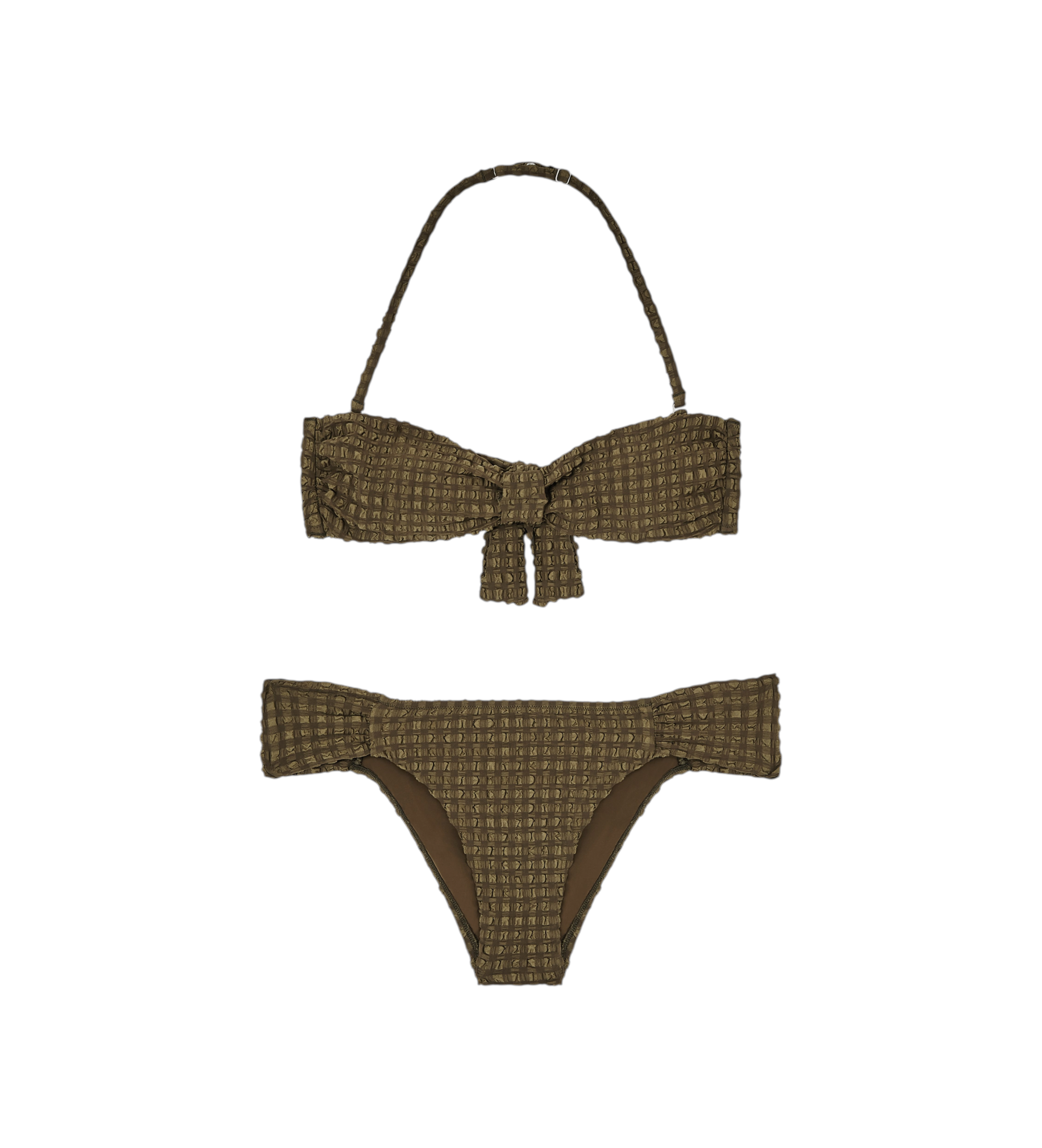 Emporio Armani für Damen. EW003294_AF20247 Bikini Seersucker mit Polsterung grün (M), Strandbekleidung, Polyester