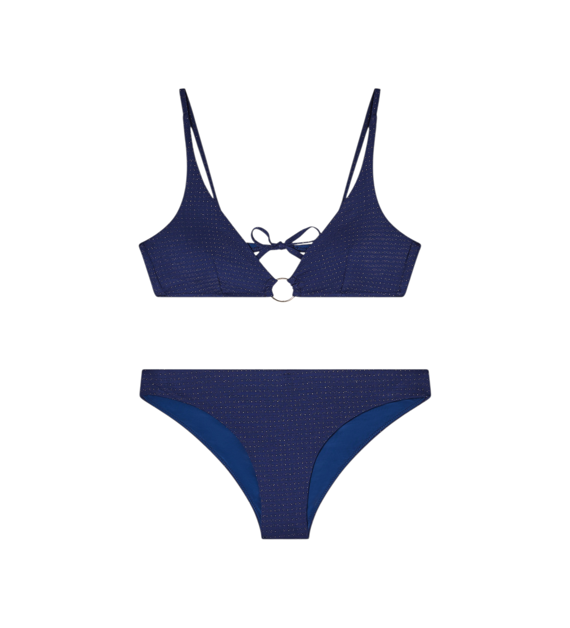 Emporio Armani für Damen. EW003390_AF20255 Bikini Lurex marineblau (L), Strandbekleidung, Polyamid