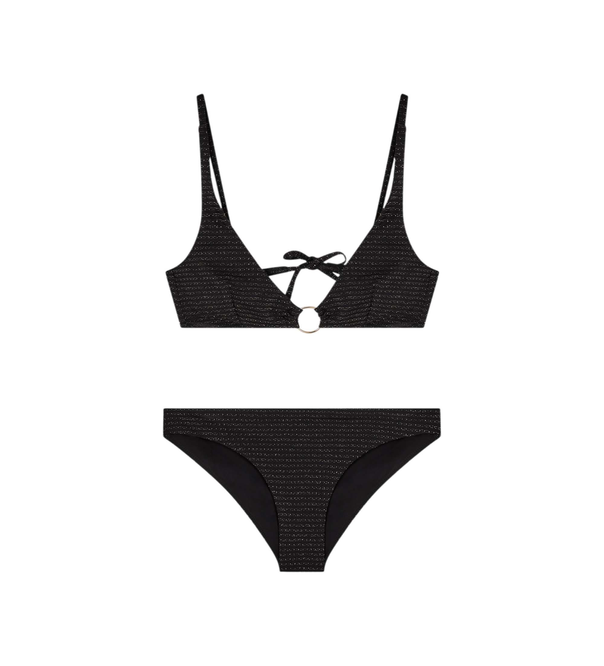 Emporio Armani für Damen. EW003390_AF20255 Bikini Lurex schwarz (L), Strandbekleidung, Polyamid