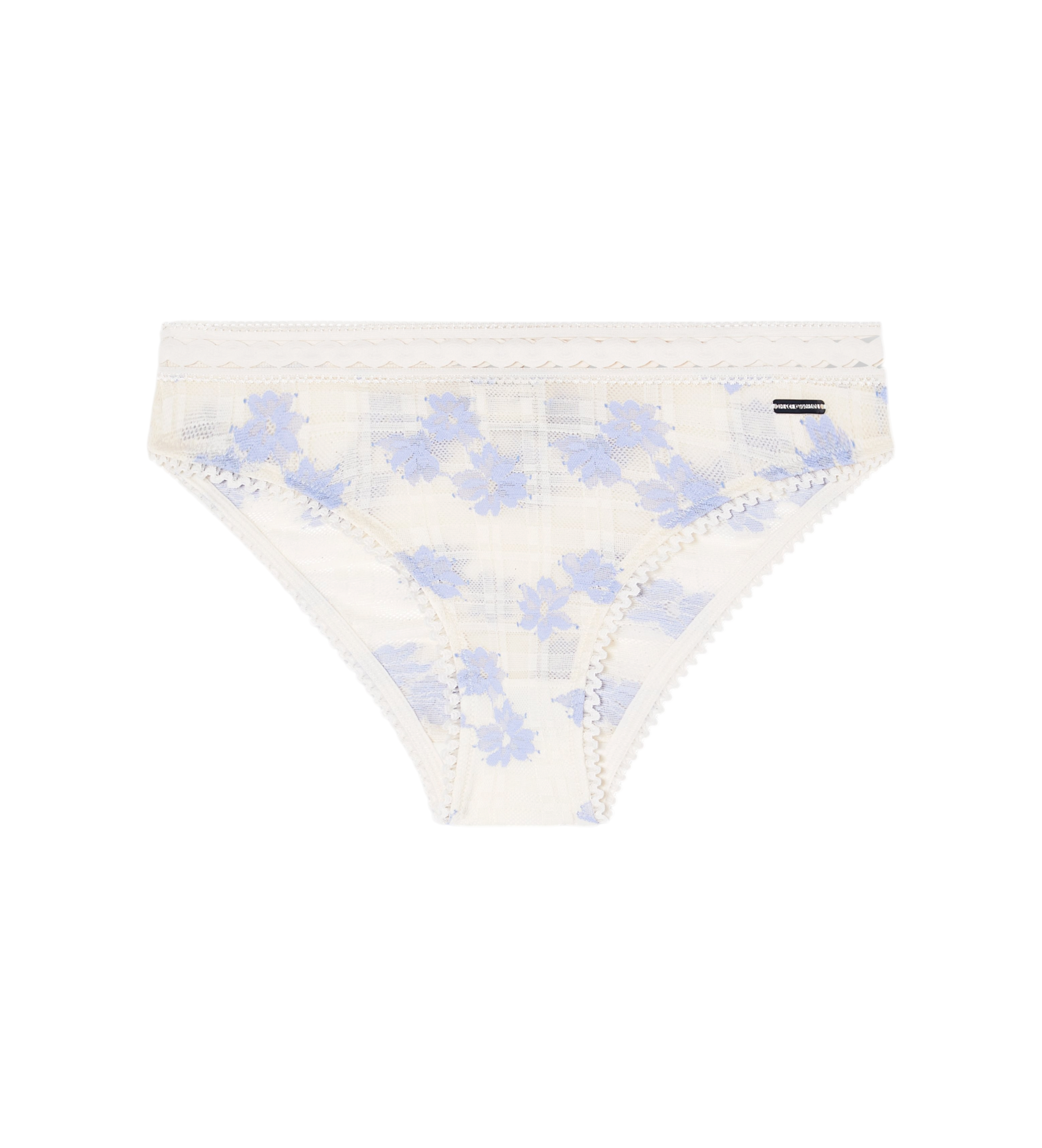 Emporio Armani für Damen. EW000378_AF19040 Vichy Spitze Makramee Panty weiß (S), Heimtextilien, Polyamid