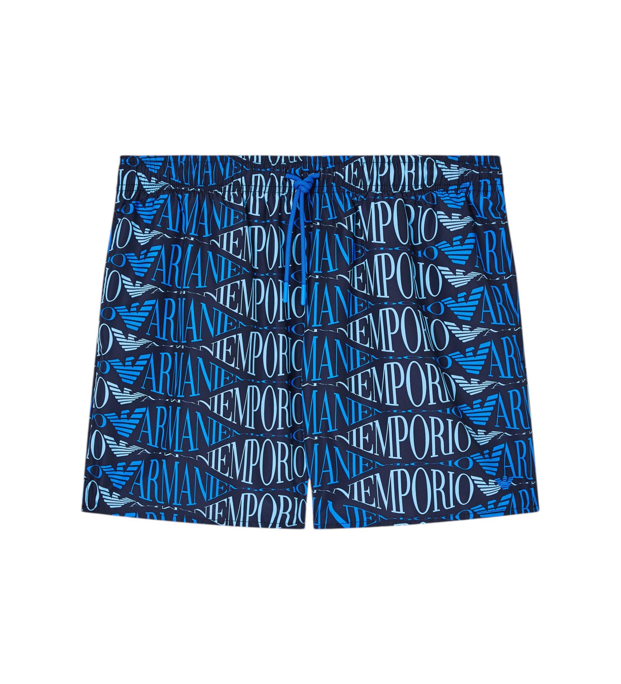 Emporio Armani für Herren. EM000583_AF20442 Blau bedruckter Badeanzug (L), Strandbekleidung, Polyester