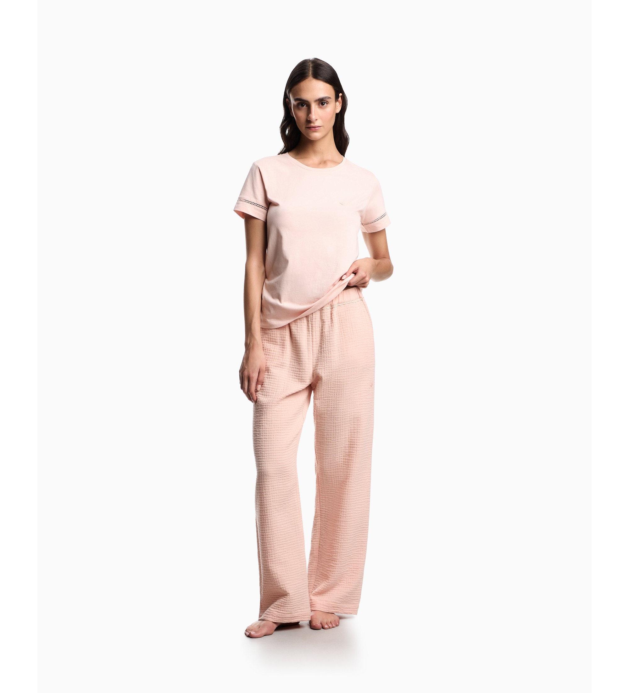 Emporio Armani für Damen. EW003953_AF19041 Nachthose rosa (S), Heimtextilien, Baumwolle