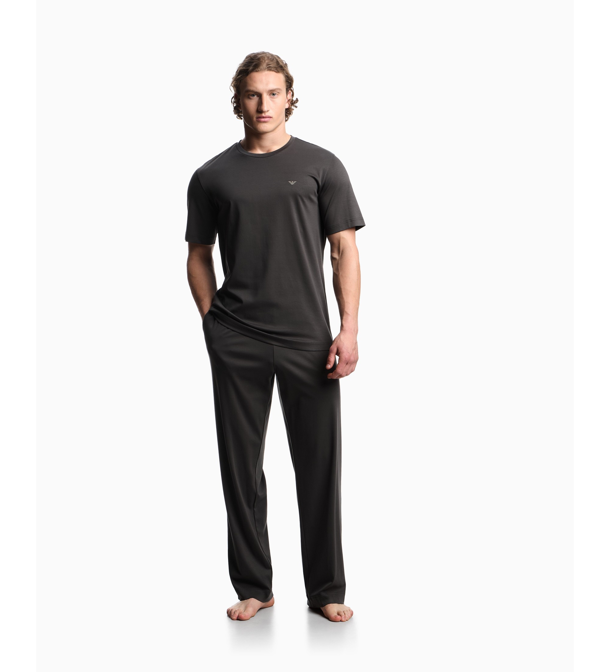 Emporio Armani für Herren. EM003544_AF20670 Luxus-Pyjama grau (S), Heimtextilien, Baumwolle, Kurzarm