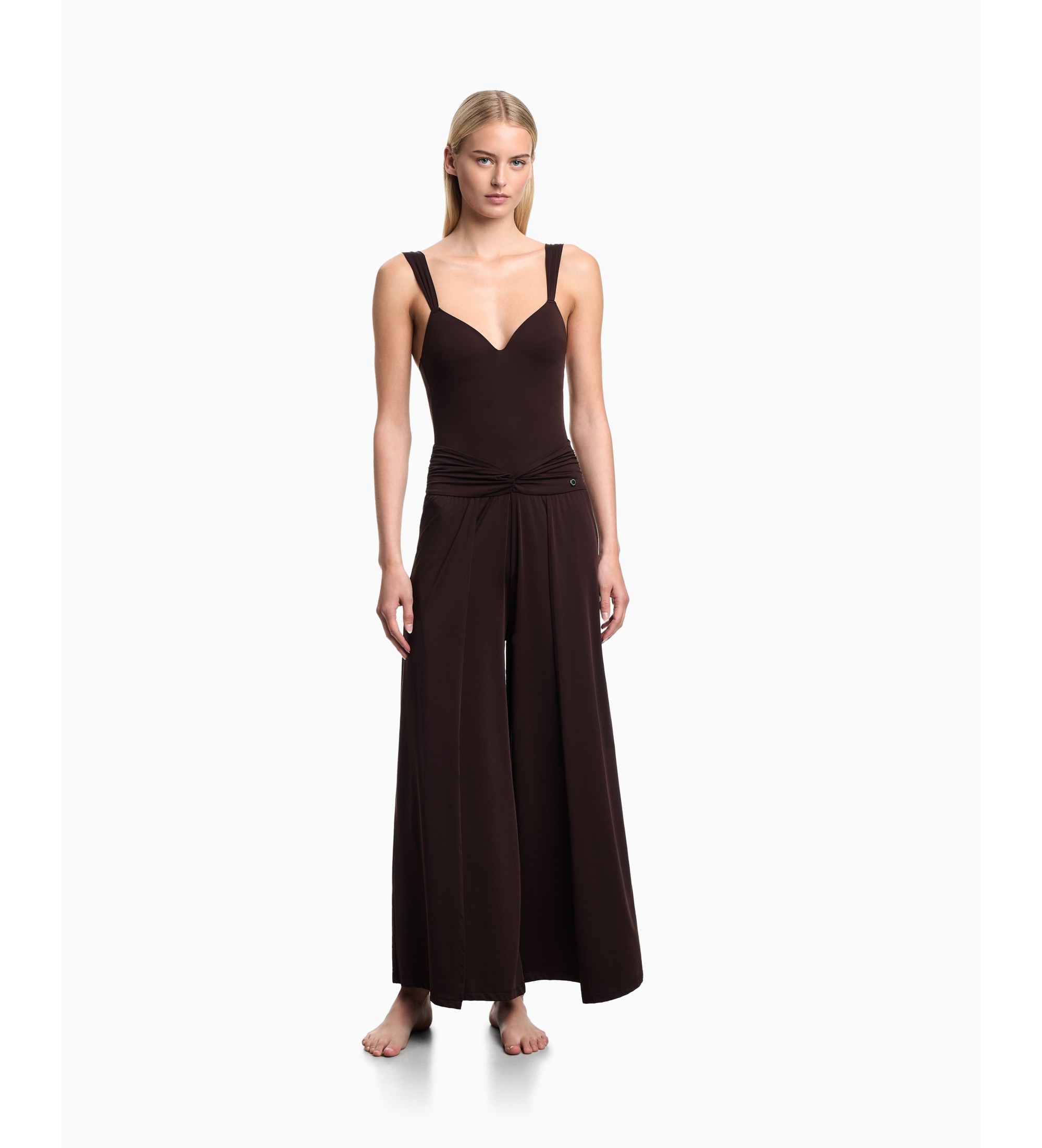 Emporio Armani für Damen. EW000614_AF20239 Braune lange Hosen (M), Lässig, Polyamid