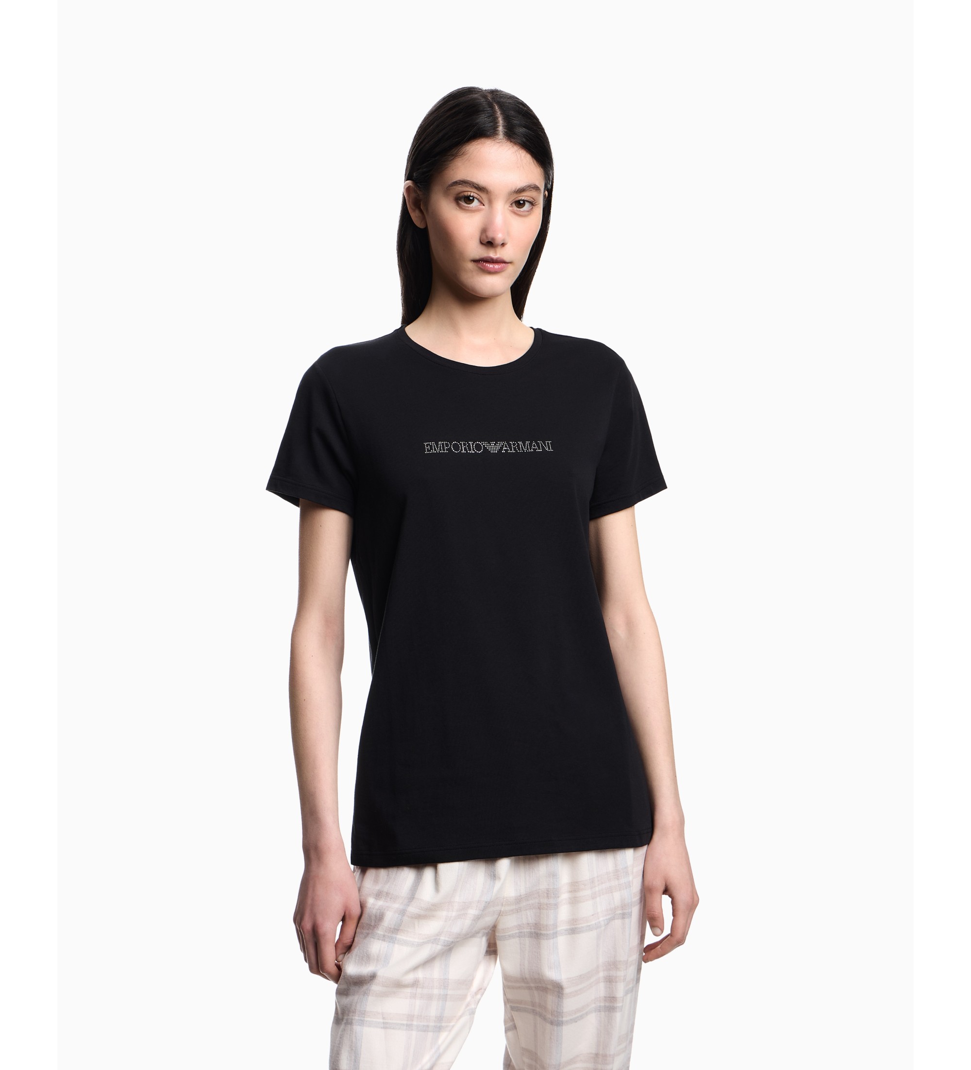 Emporio Armani für Damen. EW000408_AF13033 Homie T-shirt schwarz (S), Heimtextilien, Baumwolle, Kurzarm
