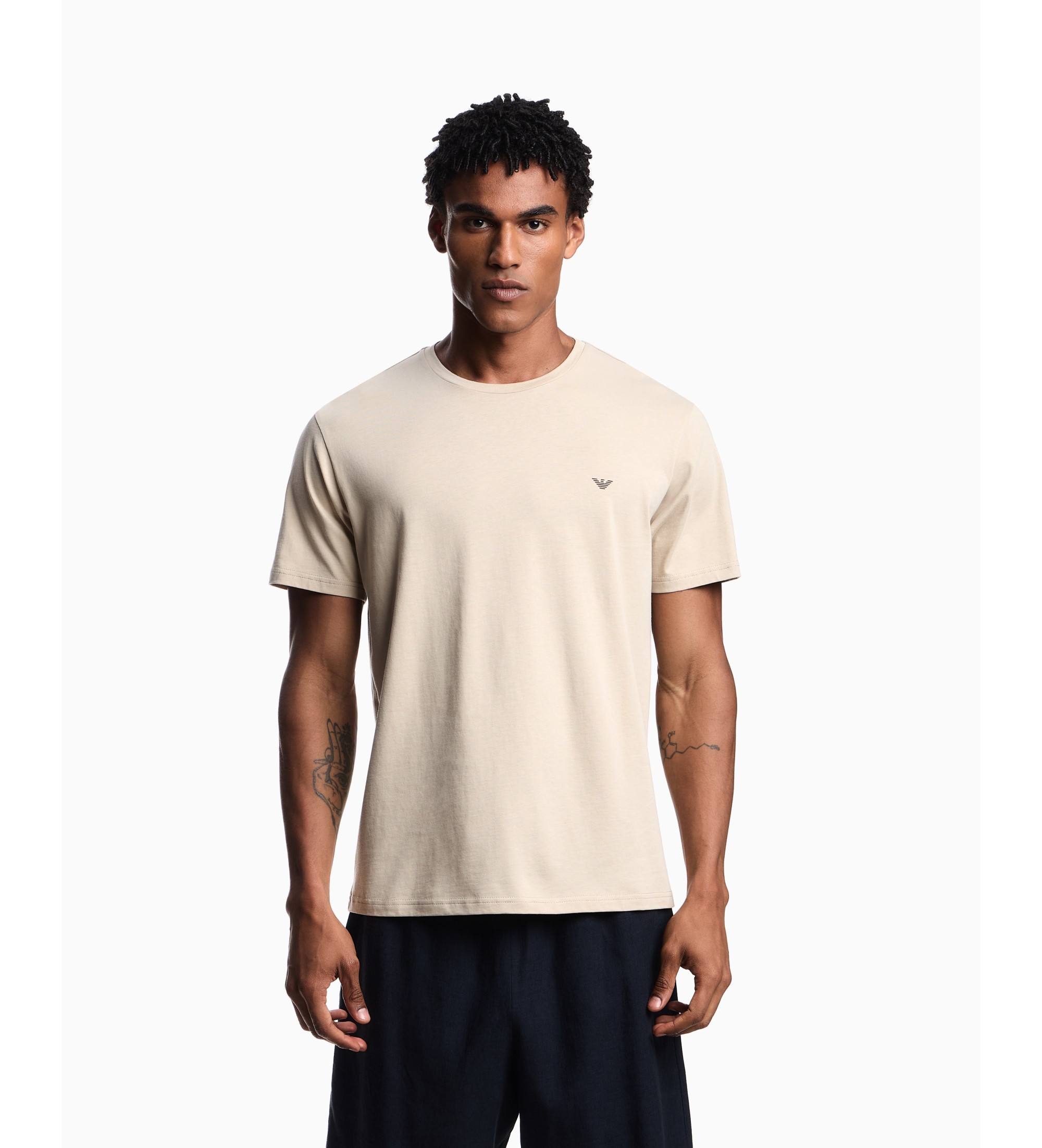 Emporio Armani für Herren. EM000574_AF20451 Wasserbeige T-shirt (S), Lässig, Baumwolle, Kurzarm