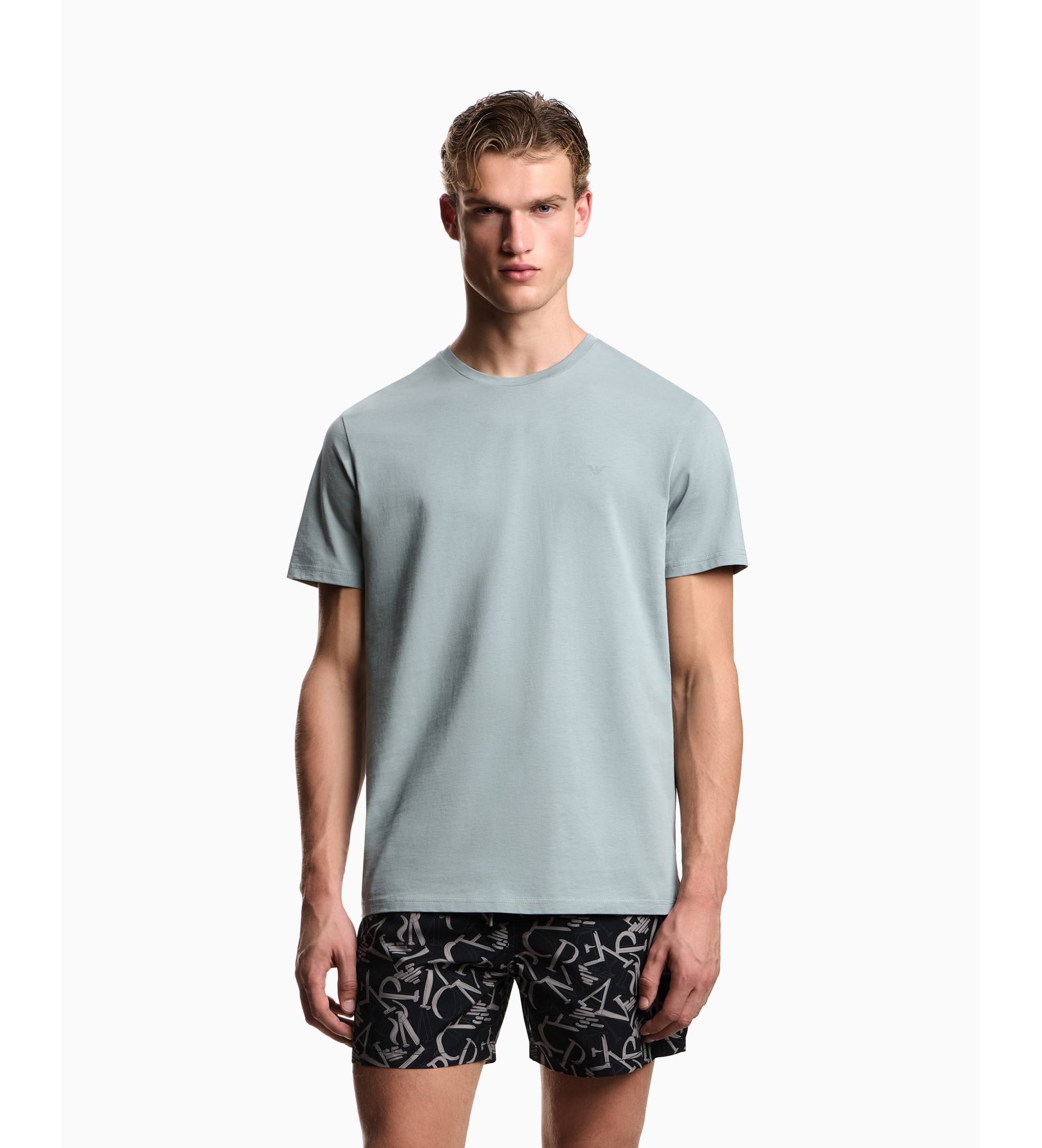Emporio Armani für Herren. EM000574_AF20451 T-shirt Wassergrau (XL), Blau, Lässig, Baumwolle, Kurzarm
