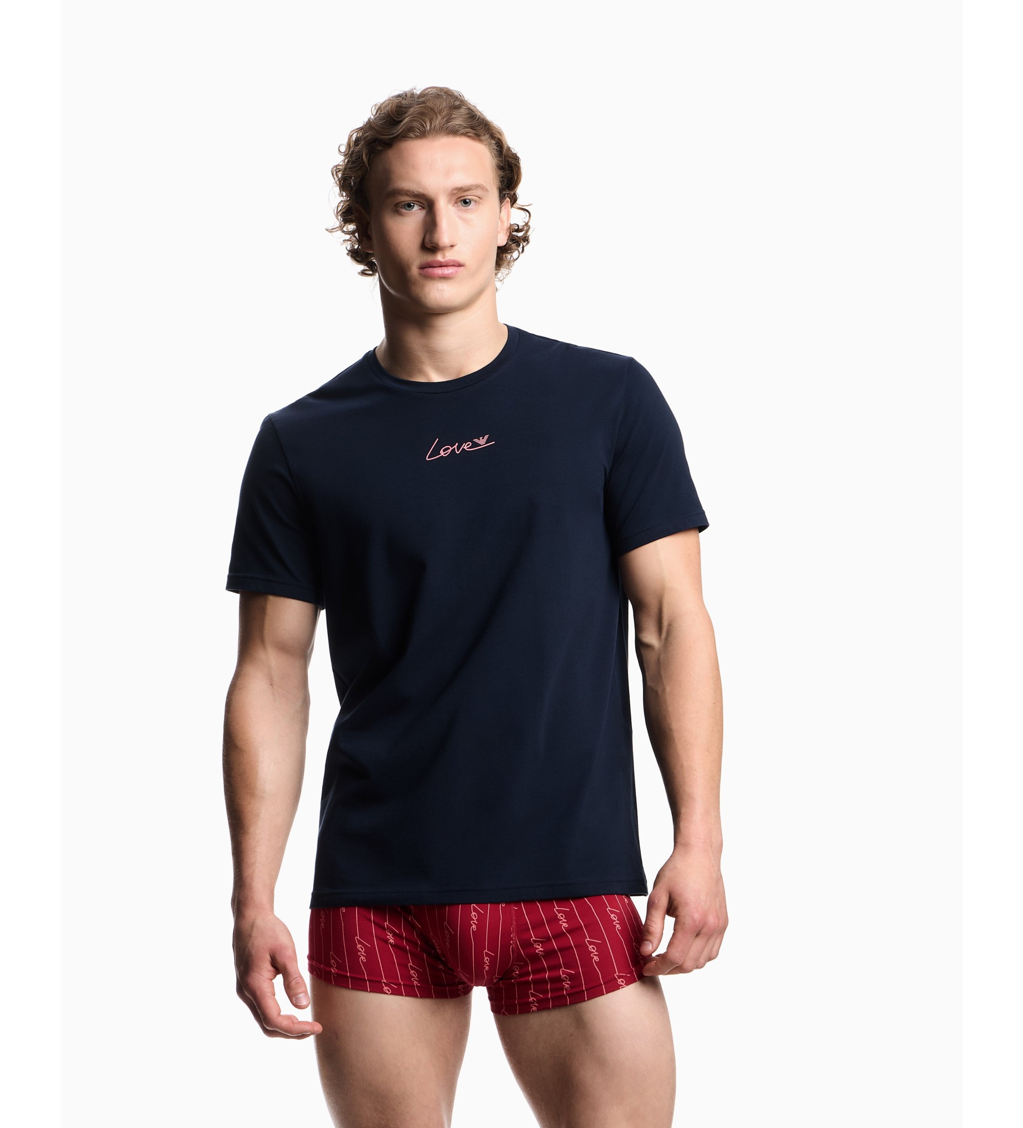 Emporio Armani für Herren. EM000377_AF19049 San Valentine T-shirt blau (S), Lässig, Baumwolle, Kurzarm