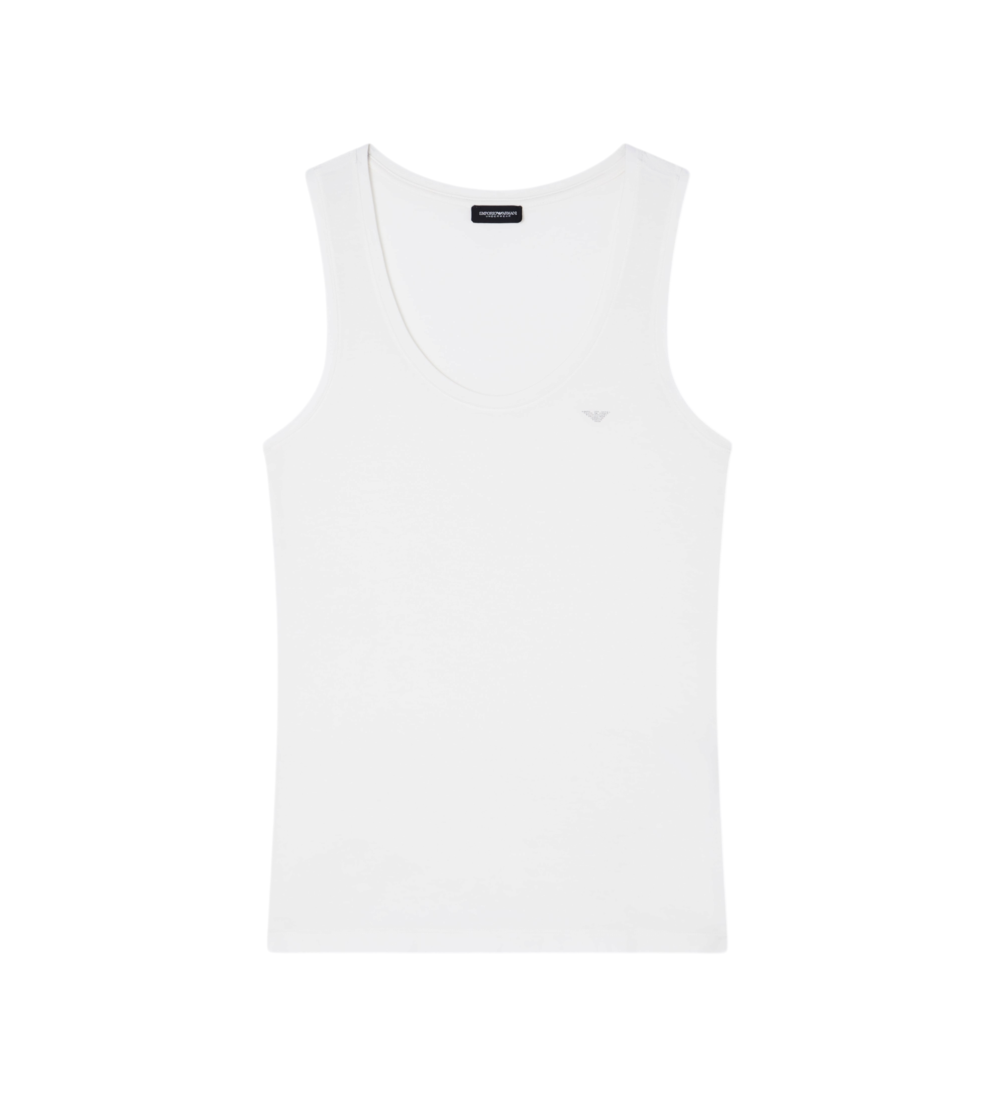 Emporio Armani für Damen. EW000407_AF19024 Essential Nieten-T-Shirt weiß (XL), Heimtextilien, Viskose, Ärmellos / Hosenträger